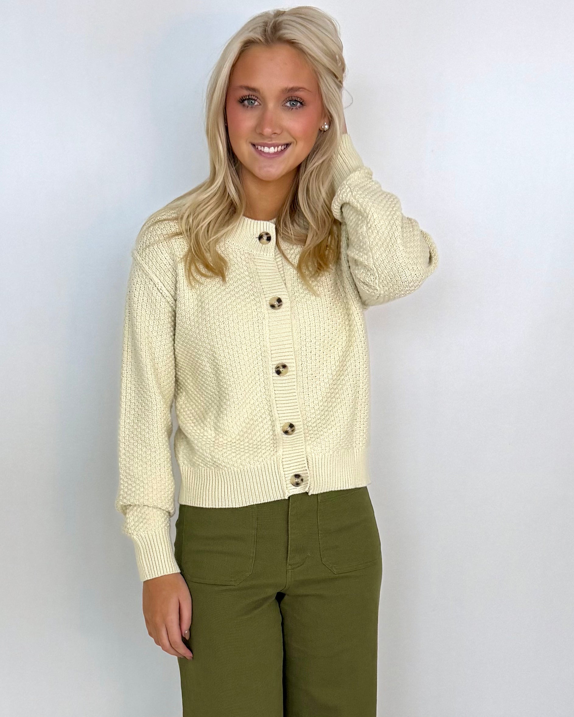 See Your Heart Beige Button Crop Sweater-Shop-Womens-Boutique-Clothing