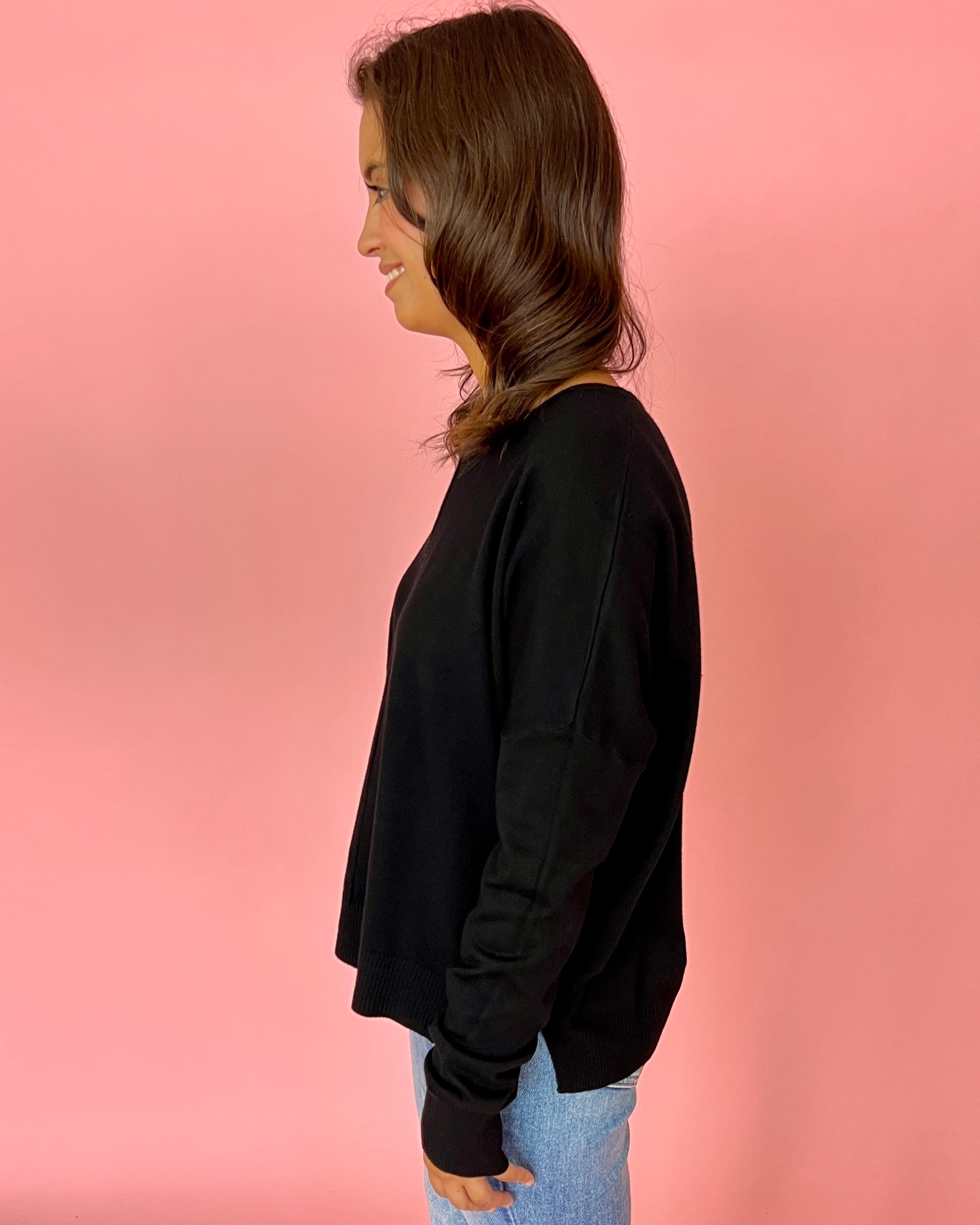 Tucked Away Black Sweater-Shop-Womens-Boutique-Clothing