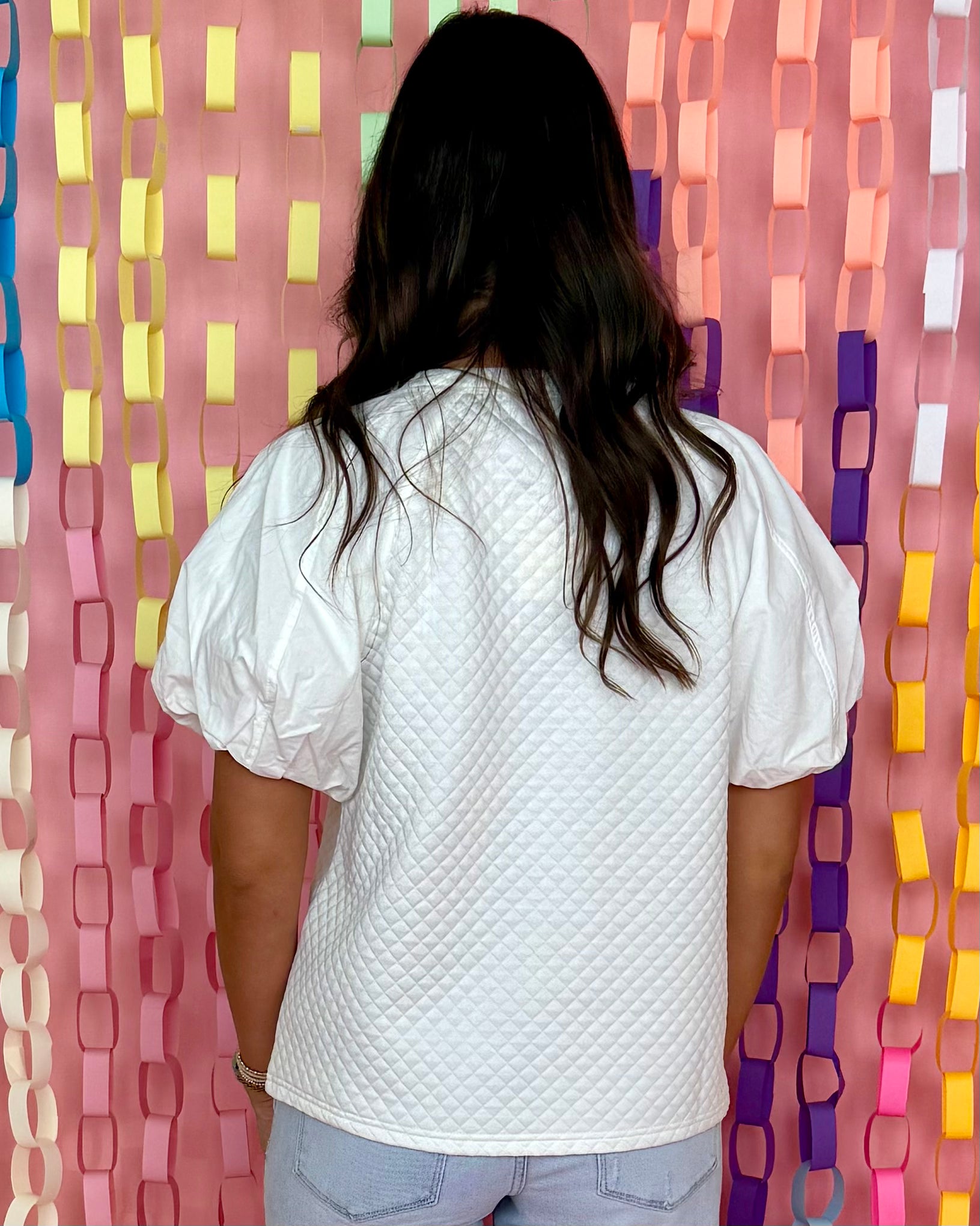 The Good Part Off White Embossed Top-Shop-Womens-Boutique-Clothing