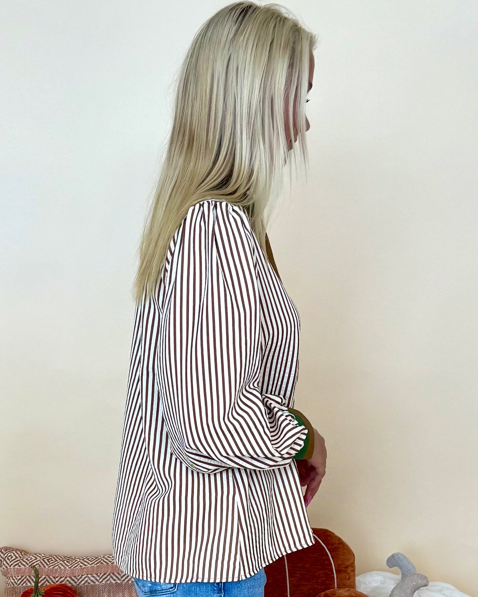 Time After Time Mocha Mousse Stripe Top-Shop-Womens-Boutique-Clothing