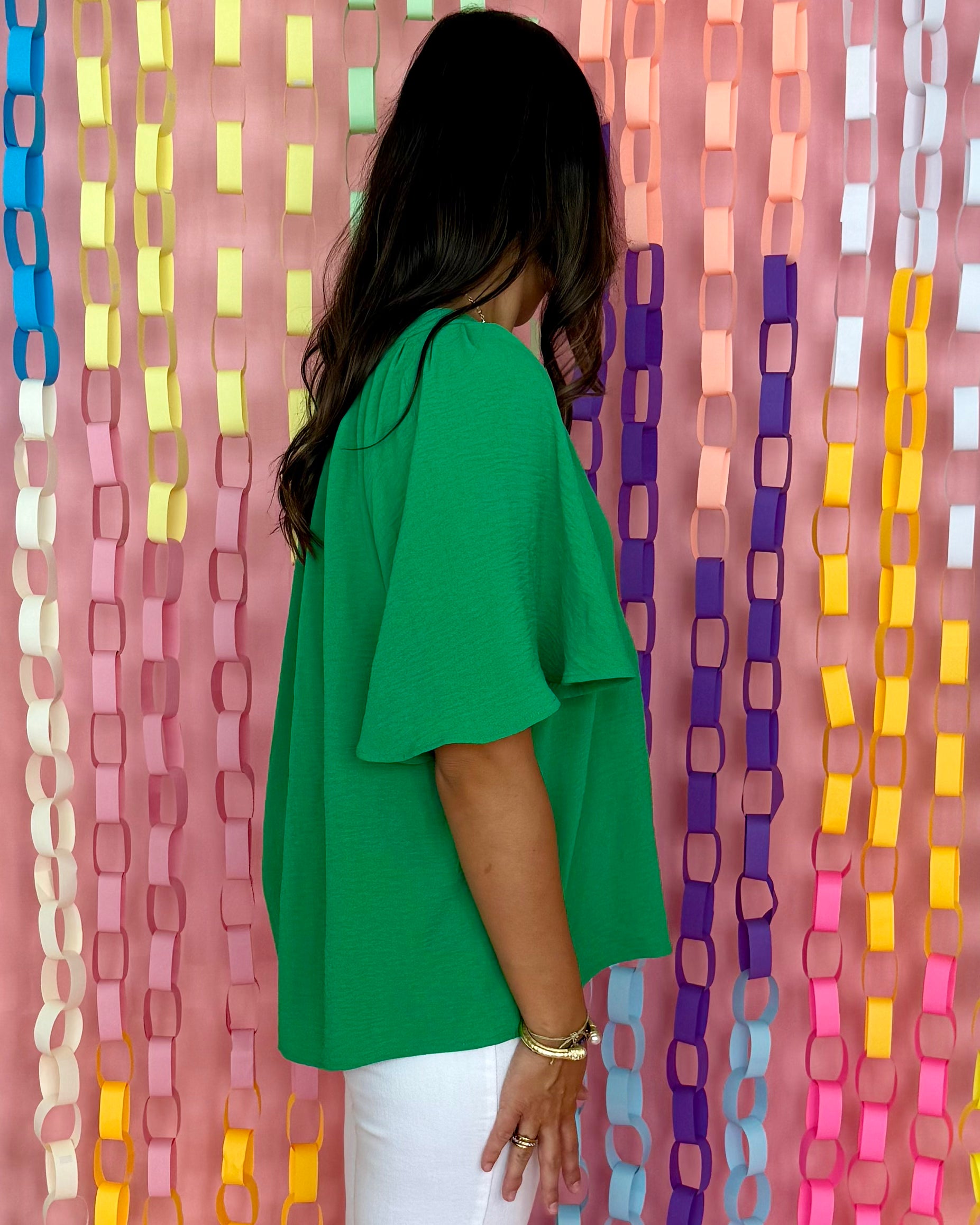 Sweet Spin Kelly Green Cape Top-Shop-Womens-Boutique-Clothing