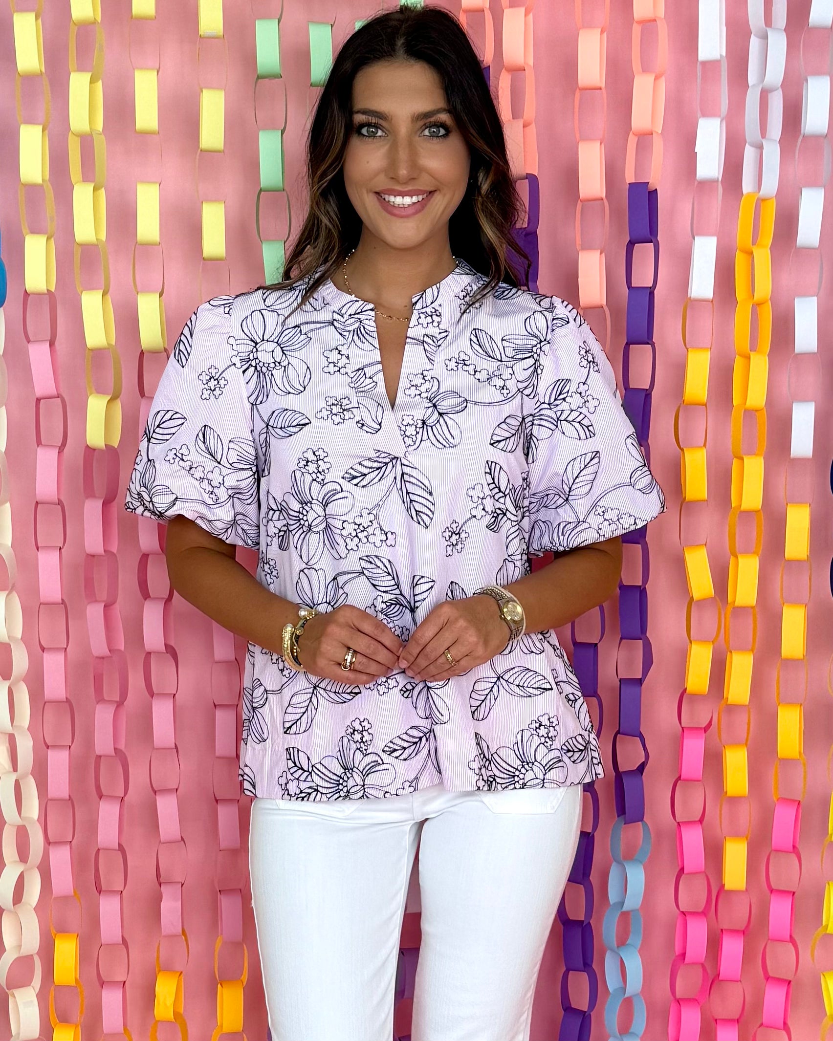 It's Delicate Pink Stripe Embroidered Top-Shop-Womens-Boutique-Clothing