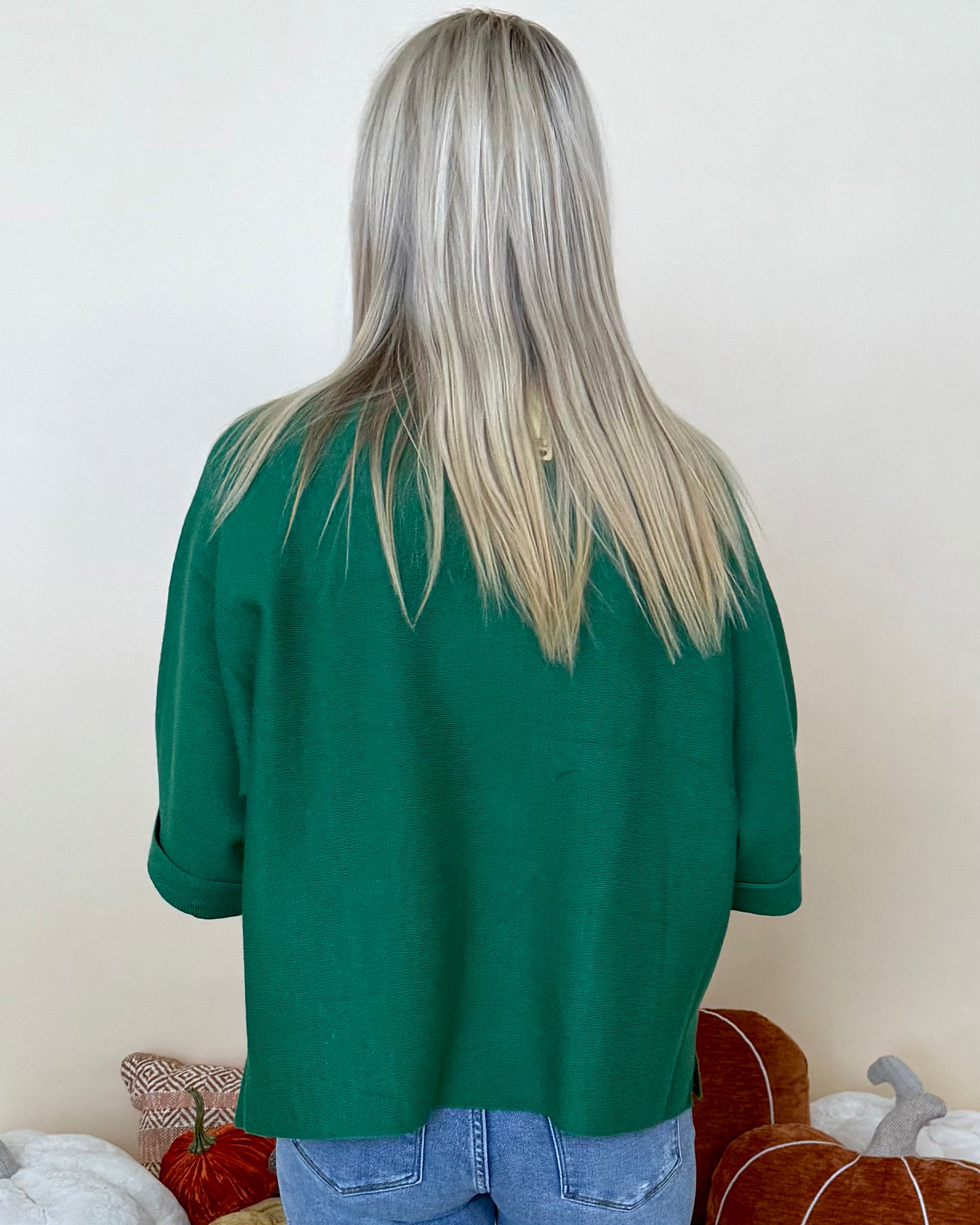 Woodland Wanderer Hunter Green Mock Neck Sweater-Shop-Womens-Boutique-Clothing