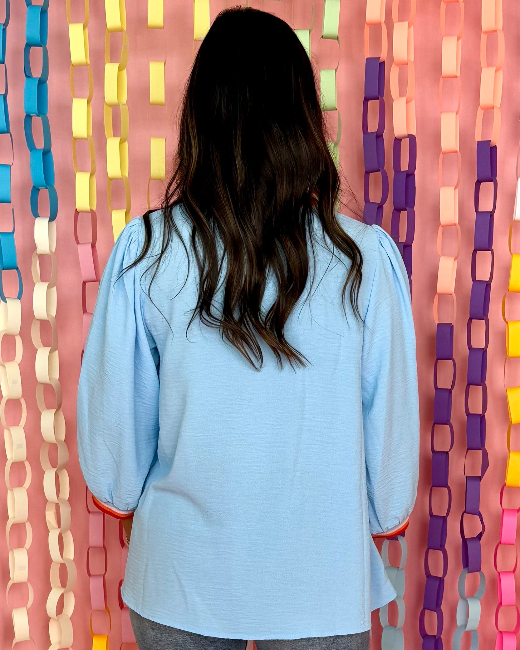 The Charmer Sky Blue Peasant Top-Shop-Womens-Boutique-Clothing