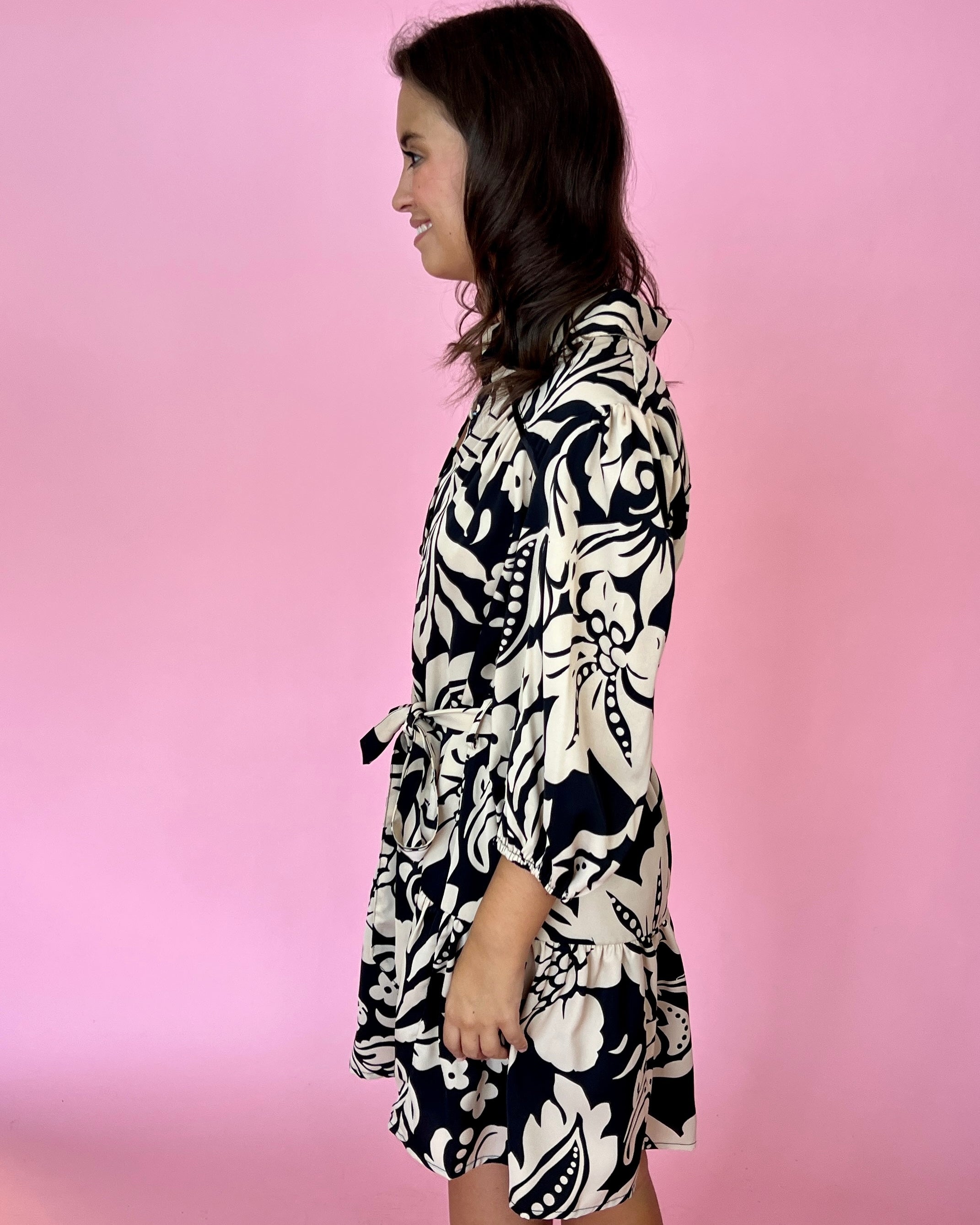 Never Ending Black Floral Collared Dress-Shop-Womens-Boutique-Clothing