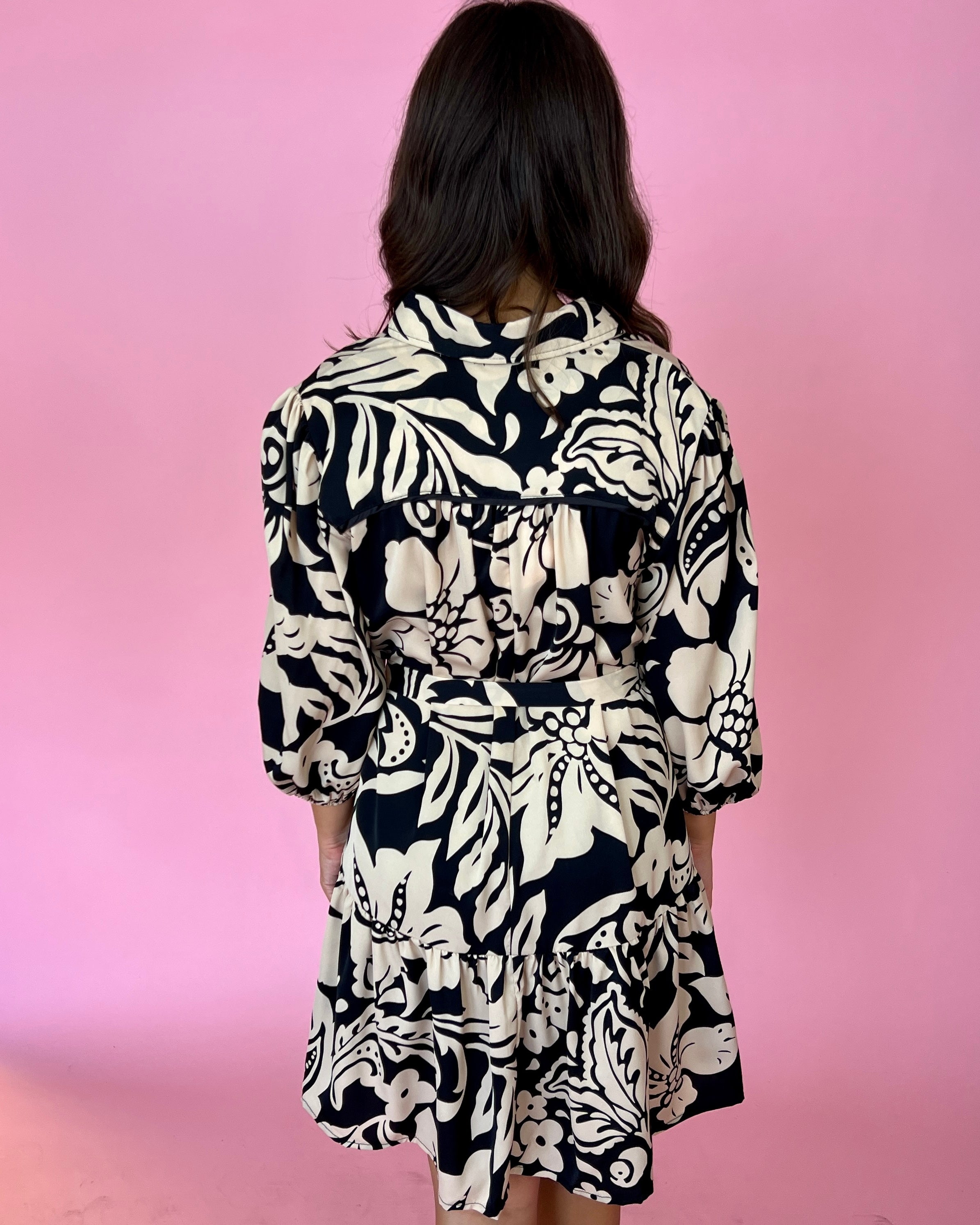 Never Ending Black Floral Collared Dress-Shop-Womens-Boutique-Clothing