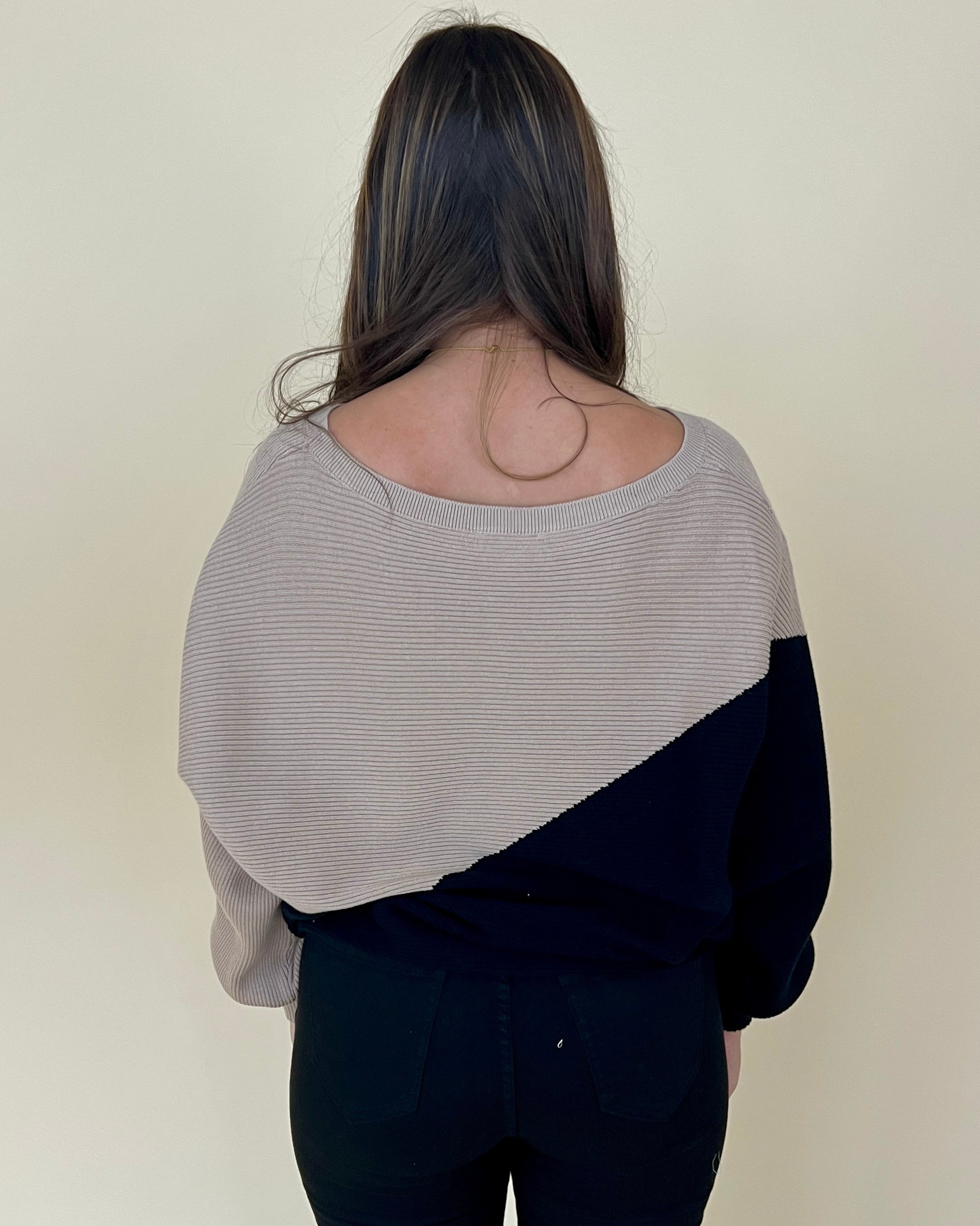 Little Details Black/Coco Two Tone Sweater-Shop-Womens-Boutique-Clothing