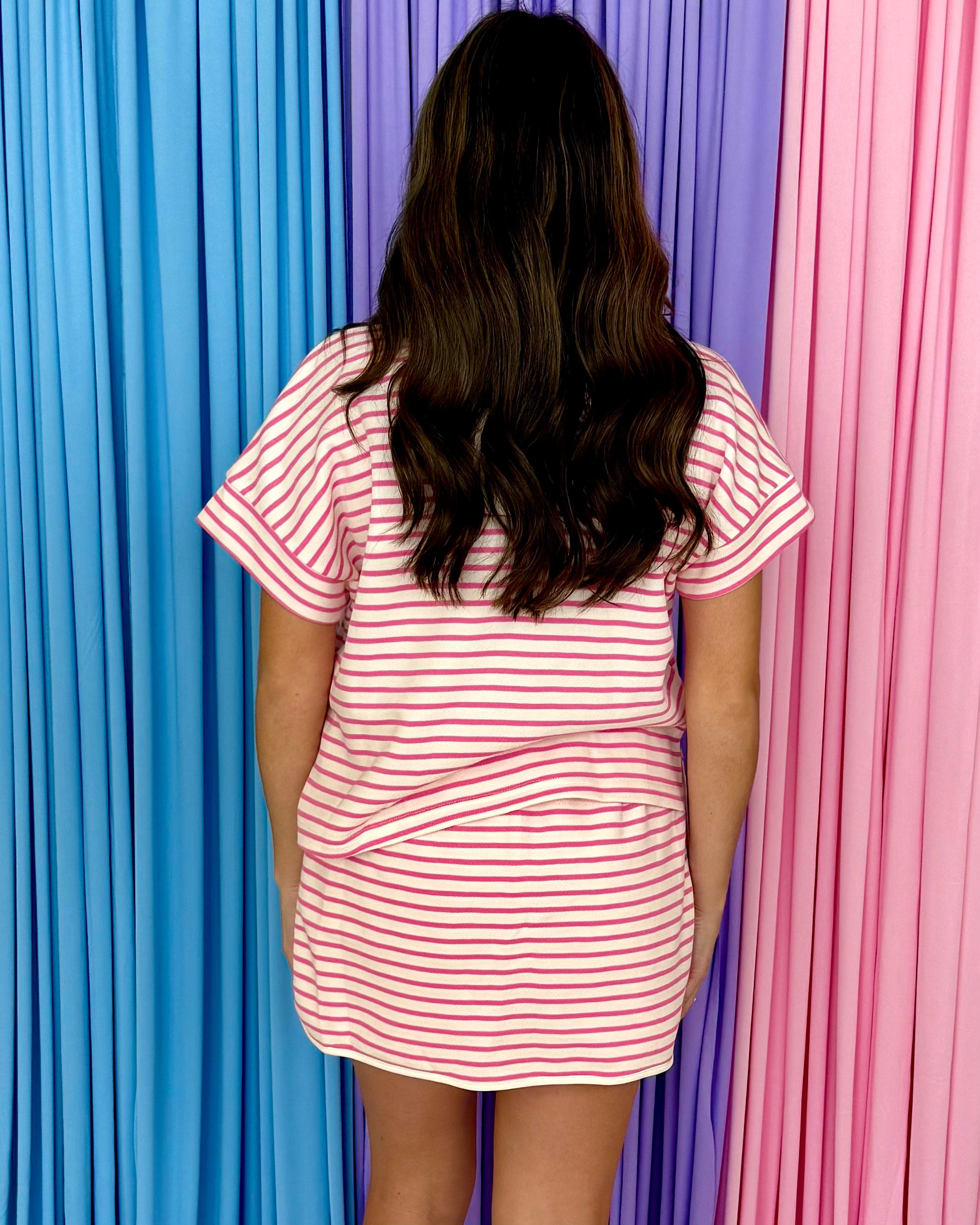 Rosewater Romance Pink Striped Collared Top-Shop-Womens-Boutique-Clothing
