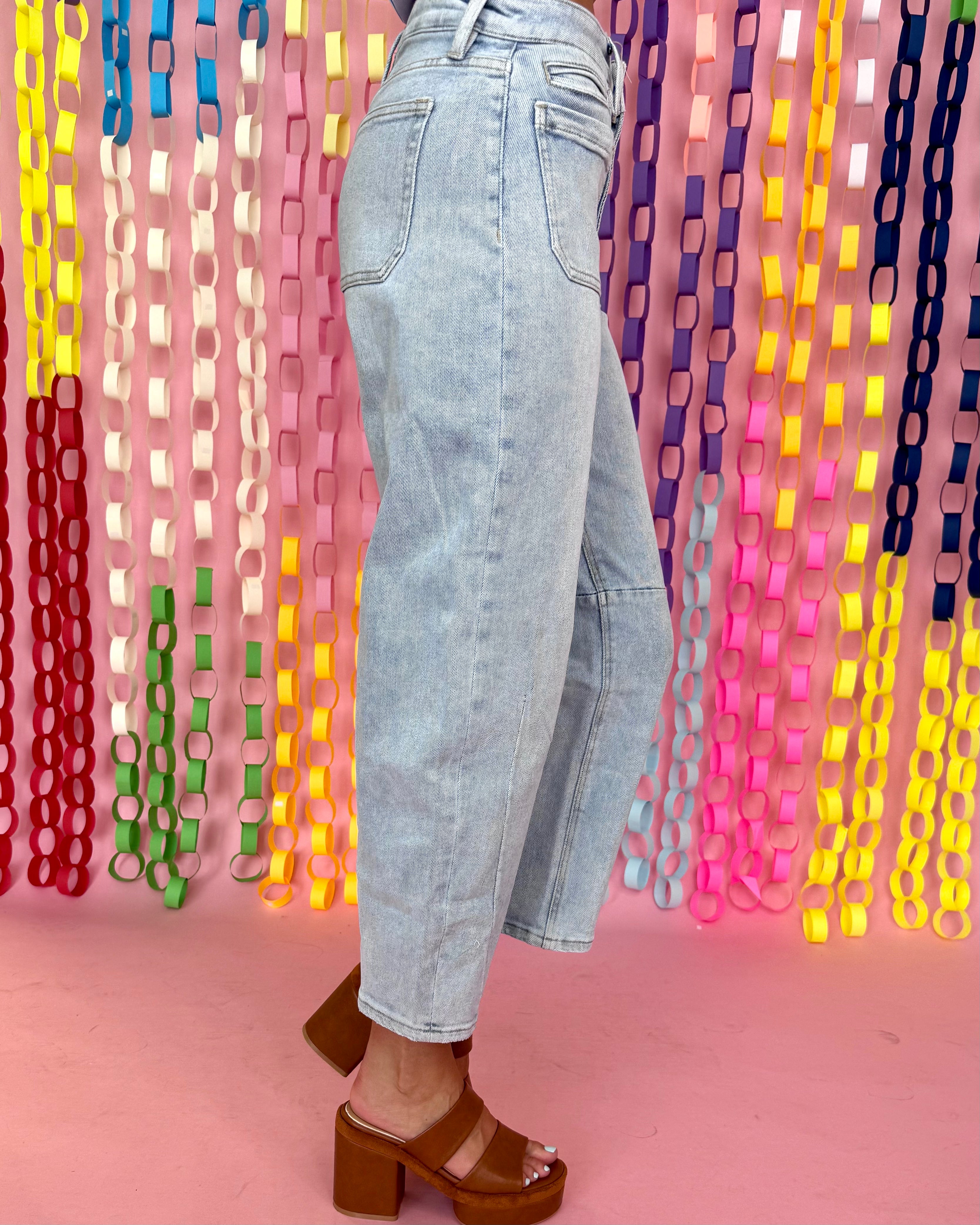 Start It Off Light Denim Barrel Leg Jeans-Shop-Womens-Boutique-Clothing