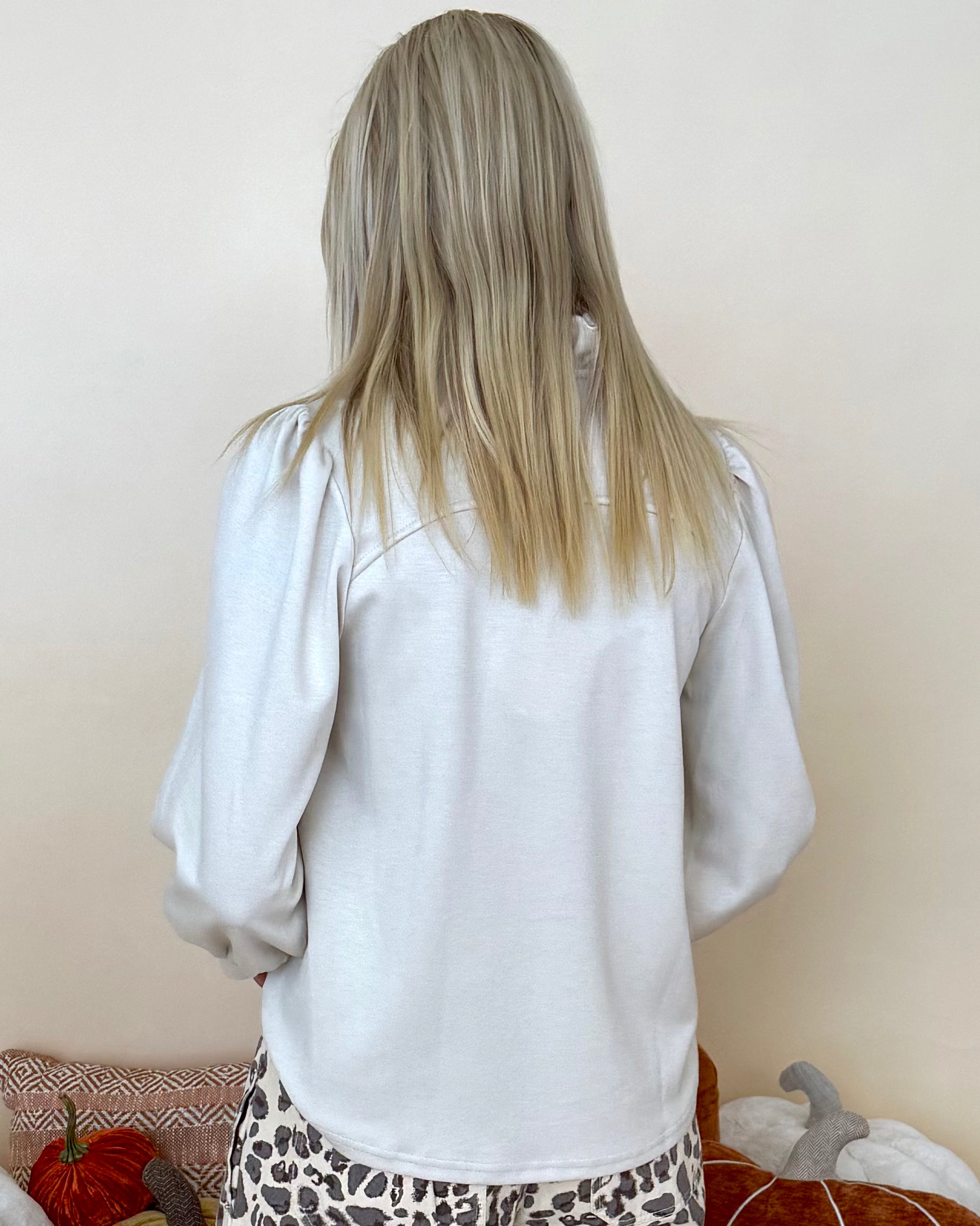 Better This Way Ecru Ruffle Neck Top-Shop-Womens-Boutique-Clothing