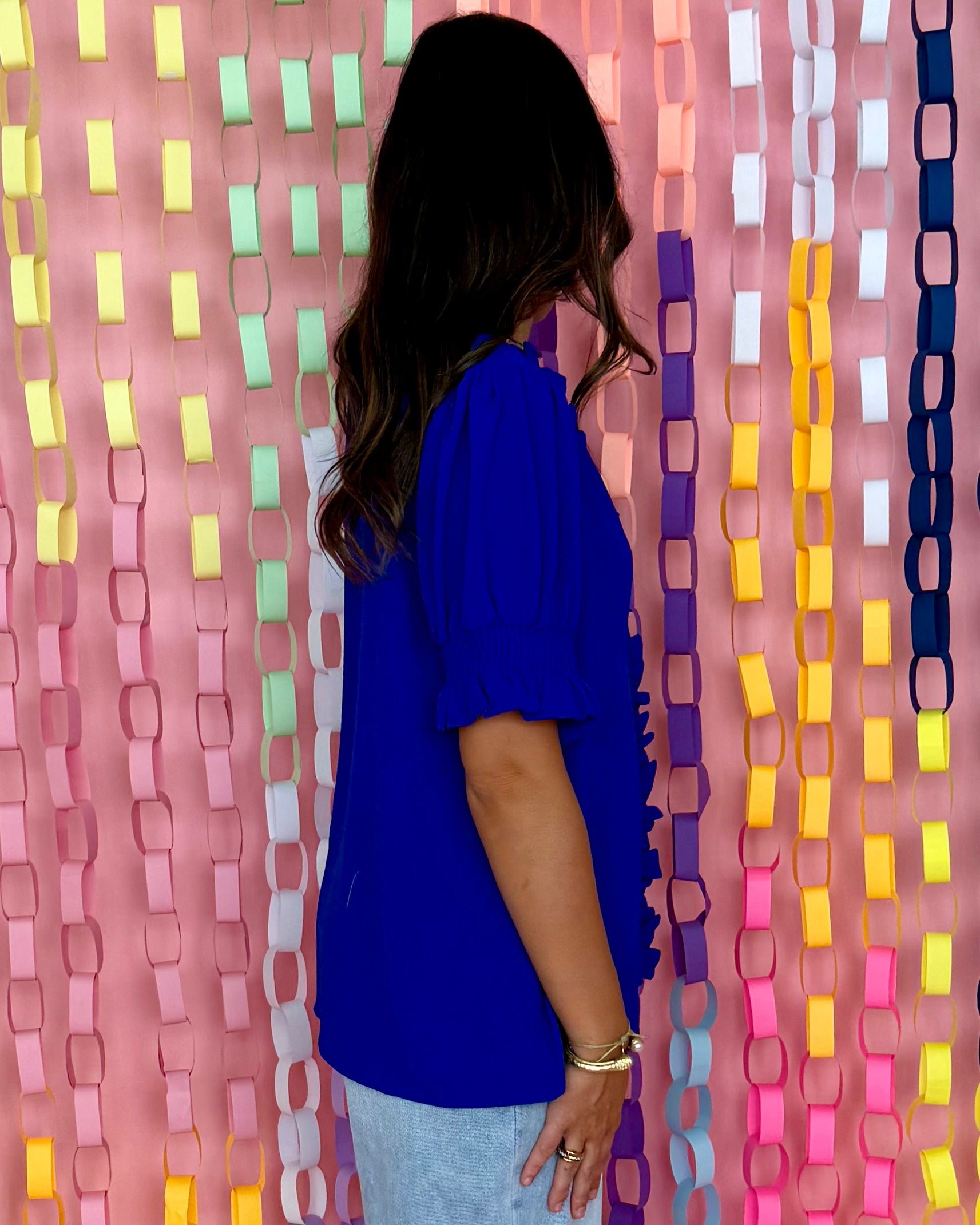 Work Of Art Royal Smocked Frill Top-Shop-Womens-Boutique-Clothing