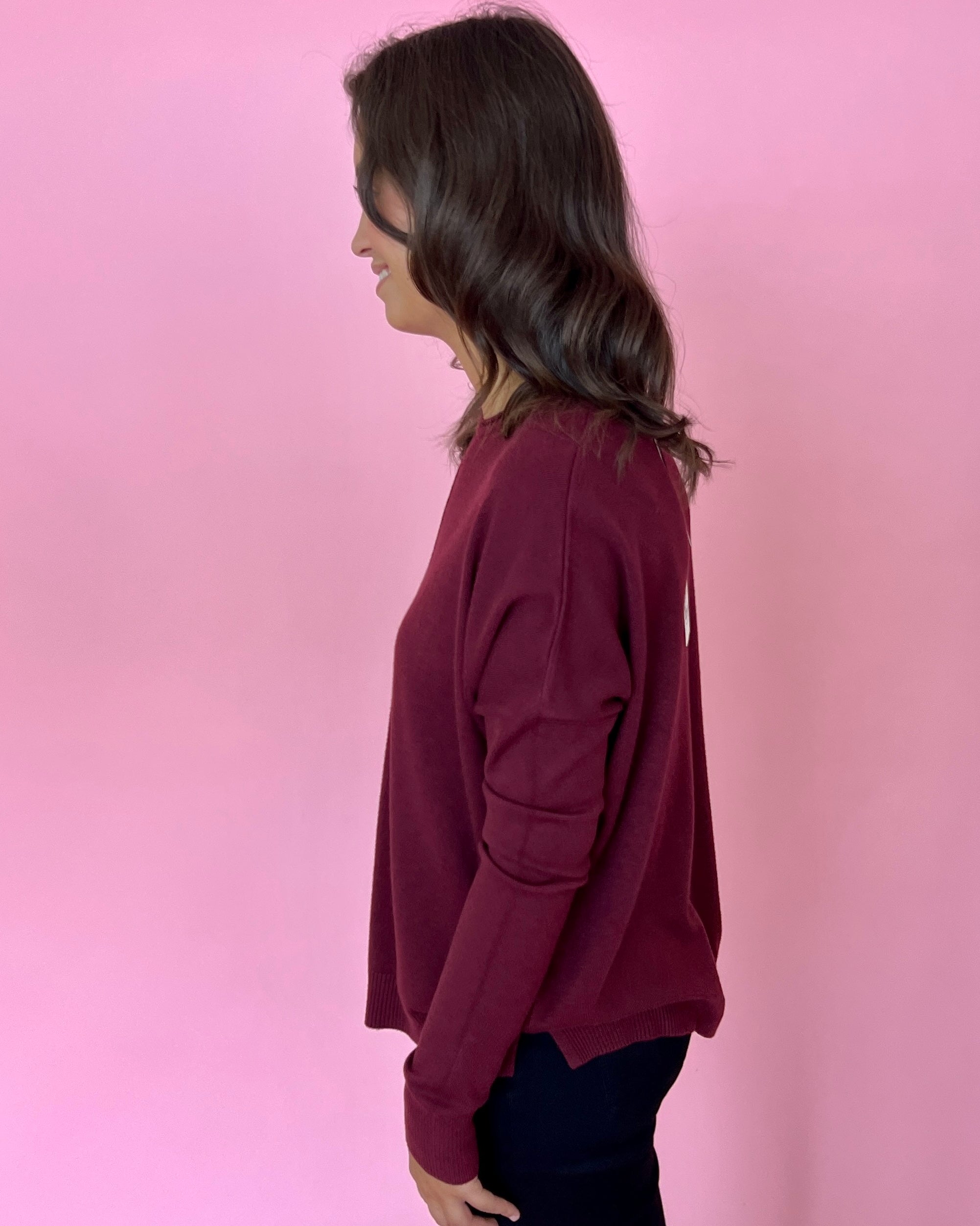 Tucked Away Maroon Sweater-Shop-Womens-Boutique-Clothing