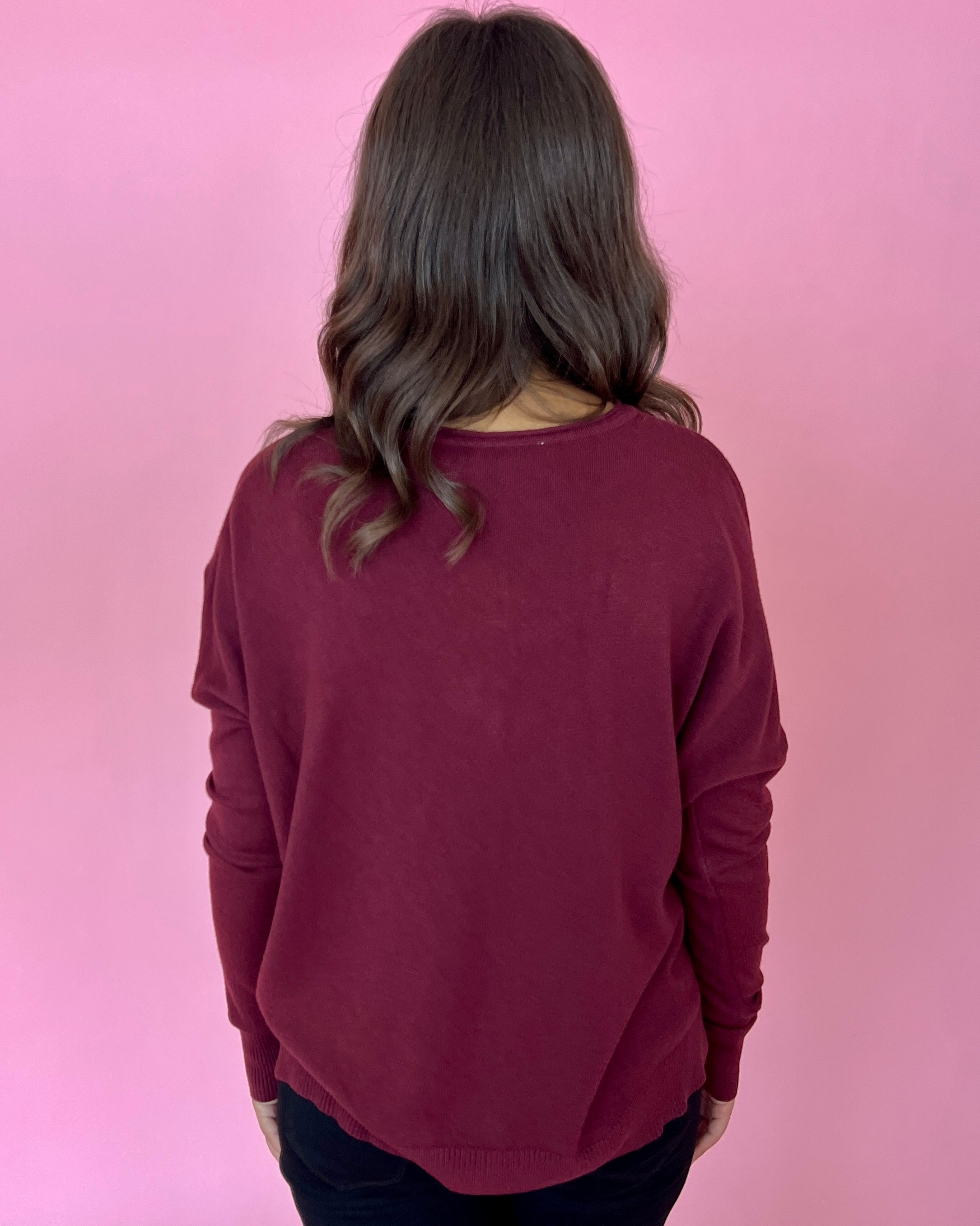 Tucked Away Maroon Sweater-Shop-Womens-Boutique-Clothing