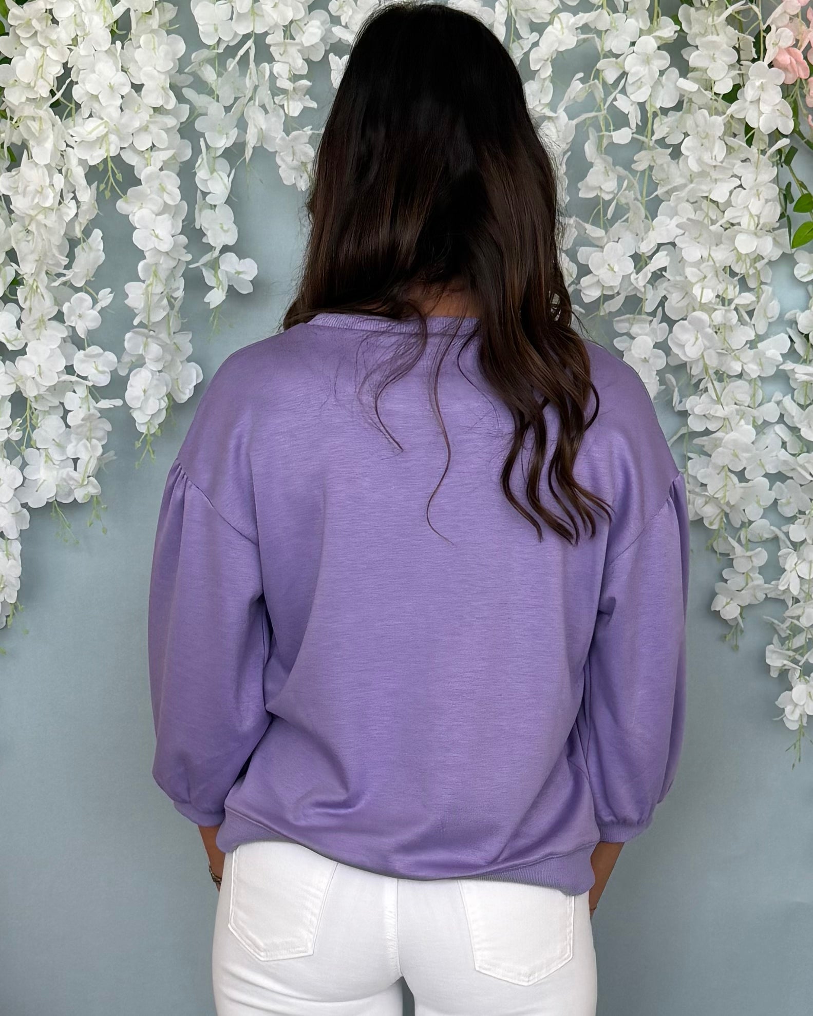 New Whim Lavender 3/4 Sleeve Top-Shop-Womens-Boutique-Clothing