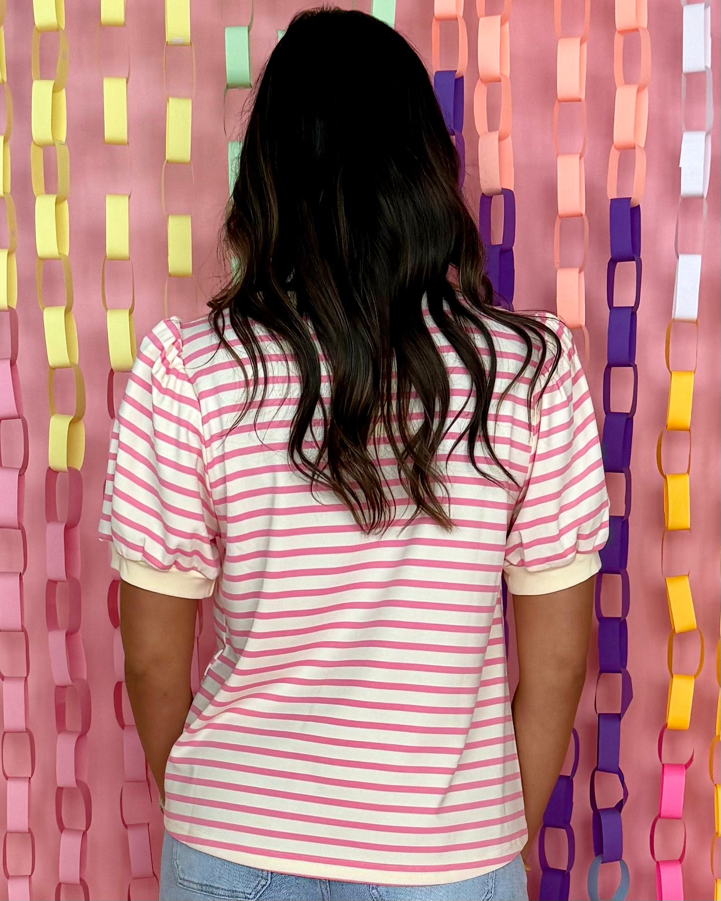 Let It Shine Pink Striped Top-Shop-Womens-Boutique-Clothing