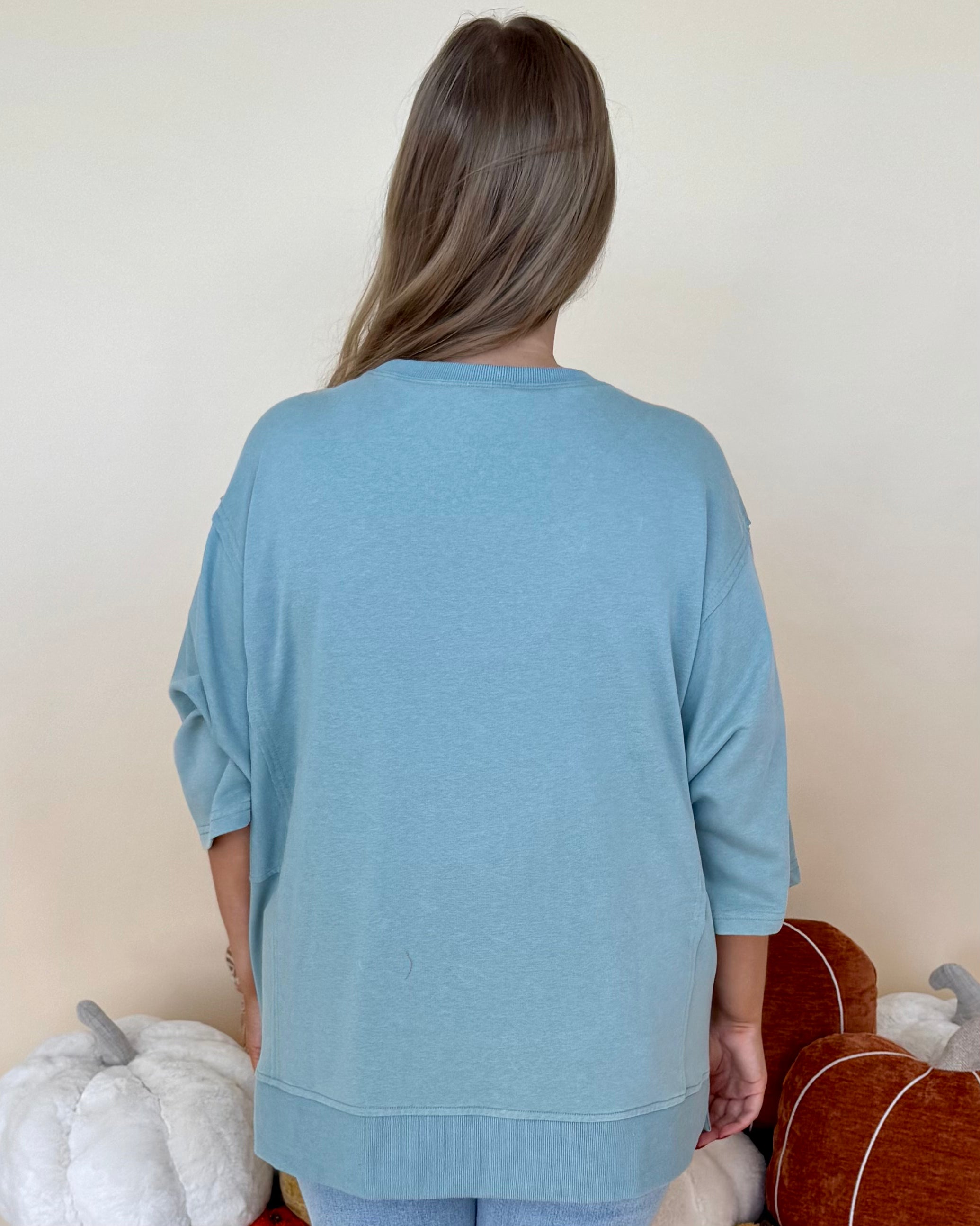 At A Glance Sage Plus Flower Top-Shop-Womens-Boutique-Clothing