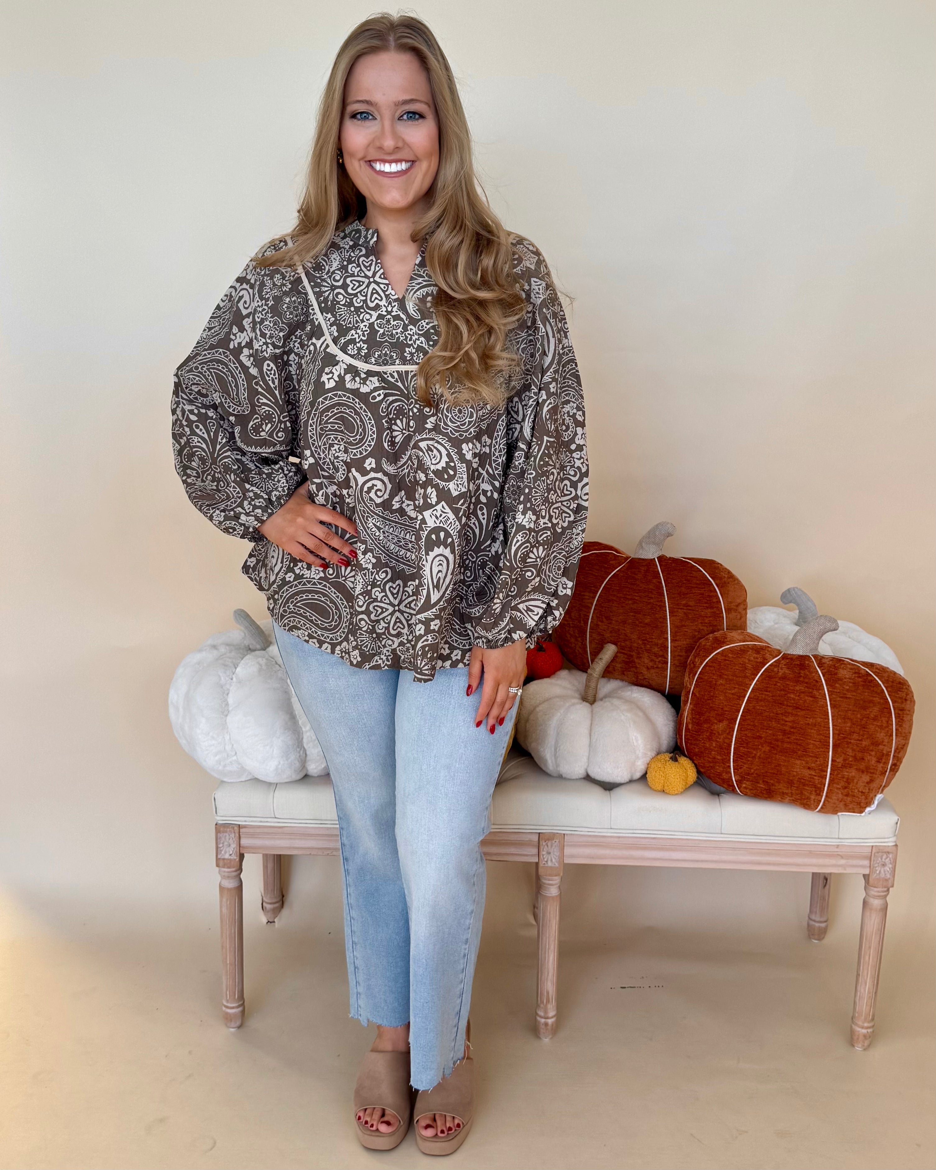 Plans Made Brown Plus Abstract Top-Shop-Womens-Boutique-Clothing