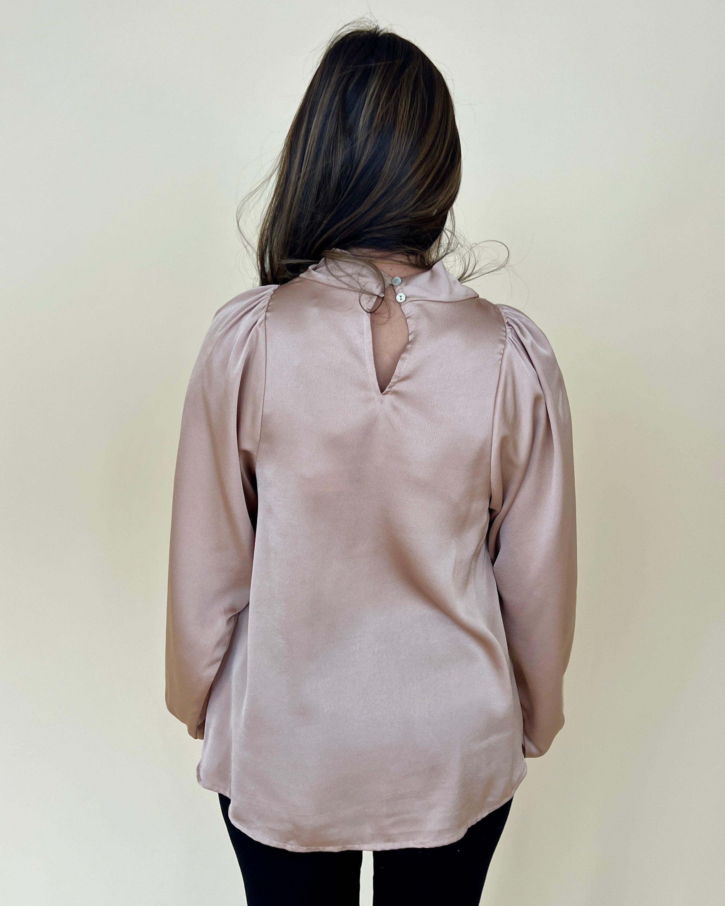 Lovely Day Taupe Satin Cowl Top-Shop-Womens-Boutique-Clothing