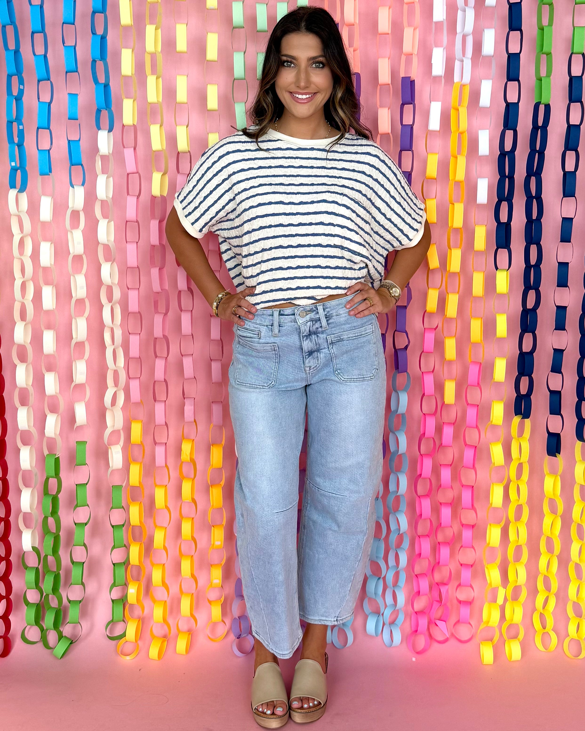Faith In You Natural Striped Textured Top-Shop-Womens-Boutique-Clothing