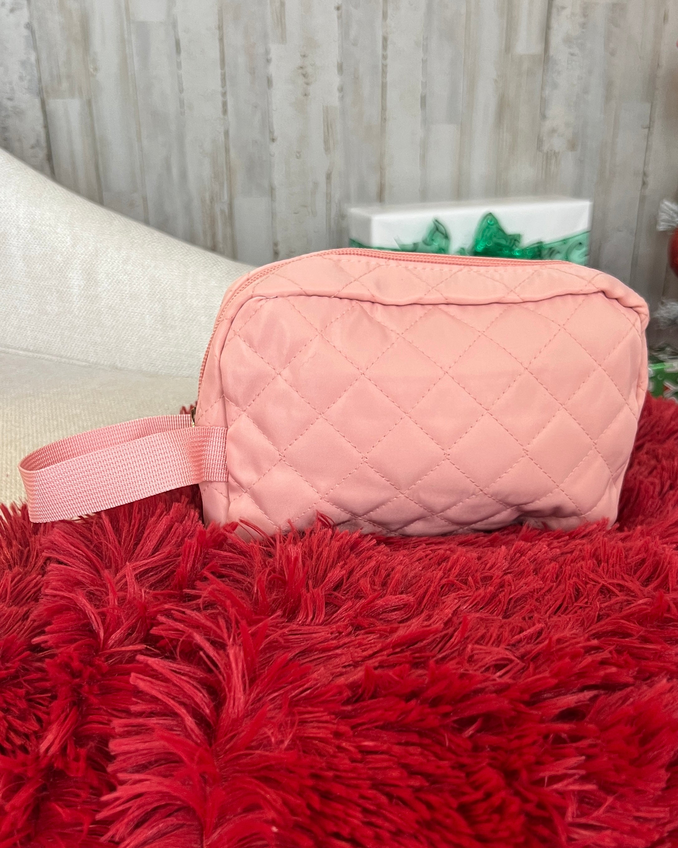Takin' A Trip Pink Quilted Duffle Bag-Shop-Womens-Boutique-Clothing