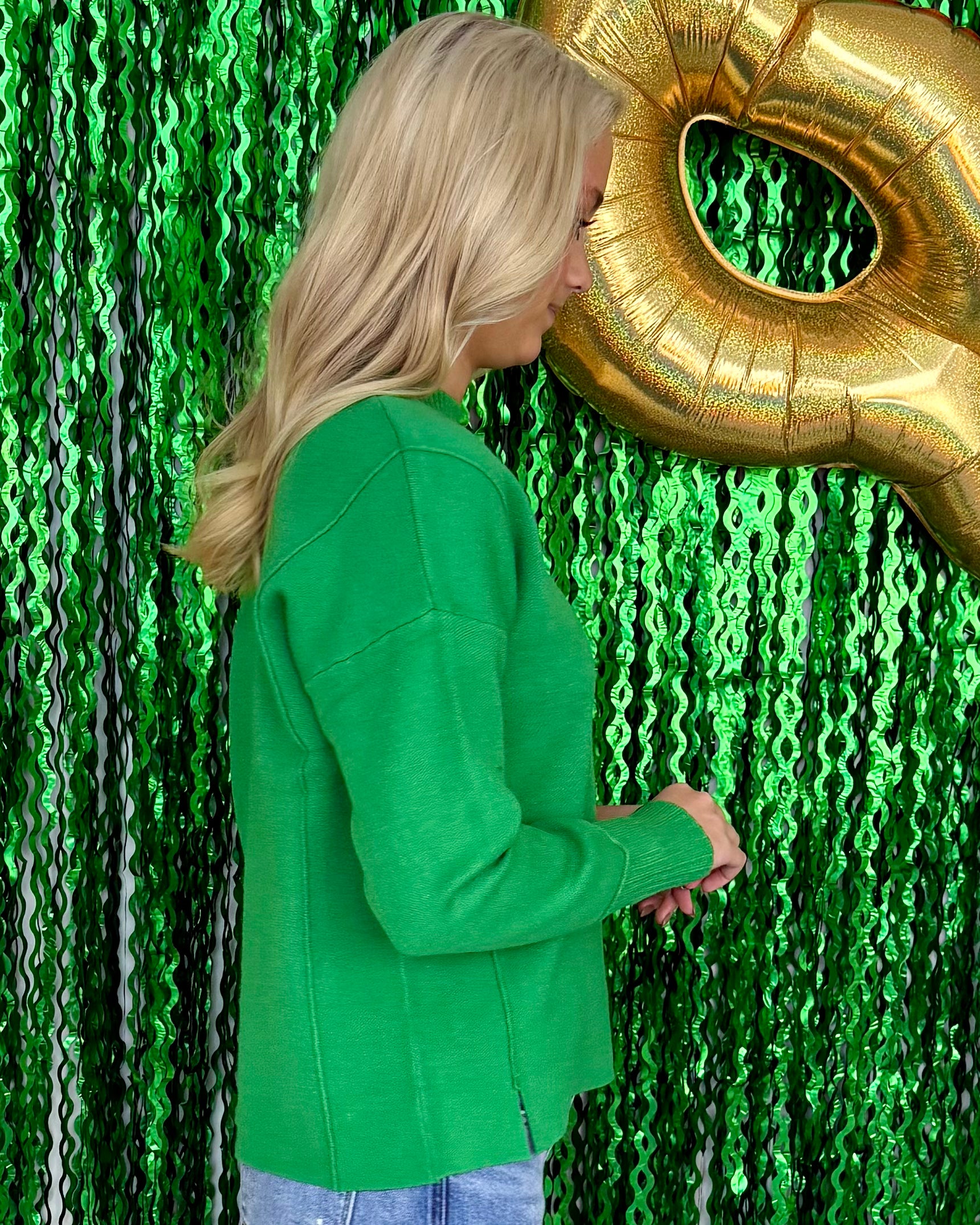 Right Answer Green Ribbed Detail Sweater-Shop-Womens-Boutique-Clothing