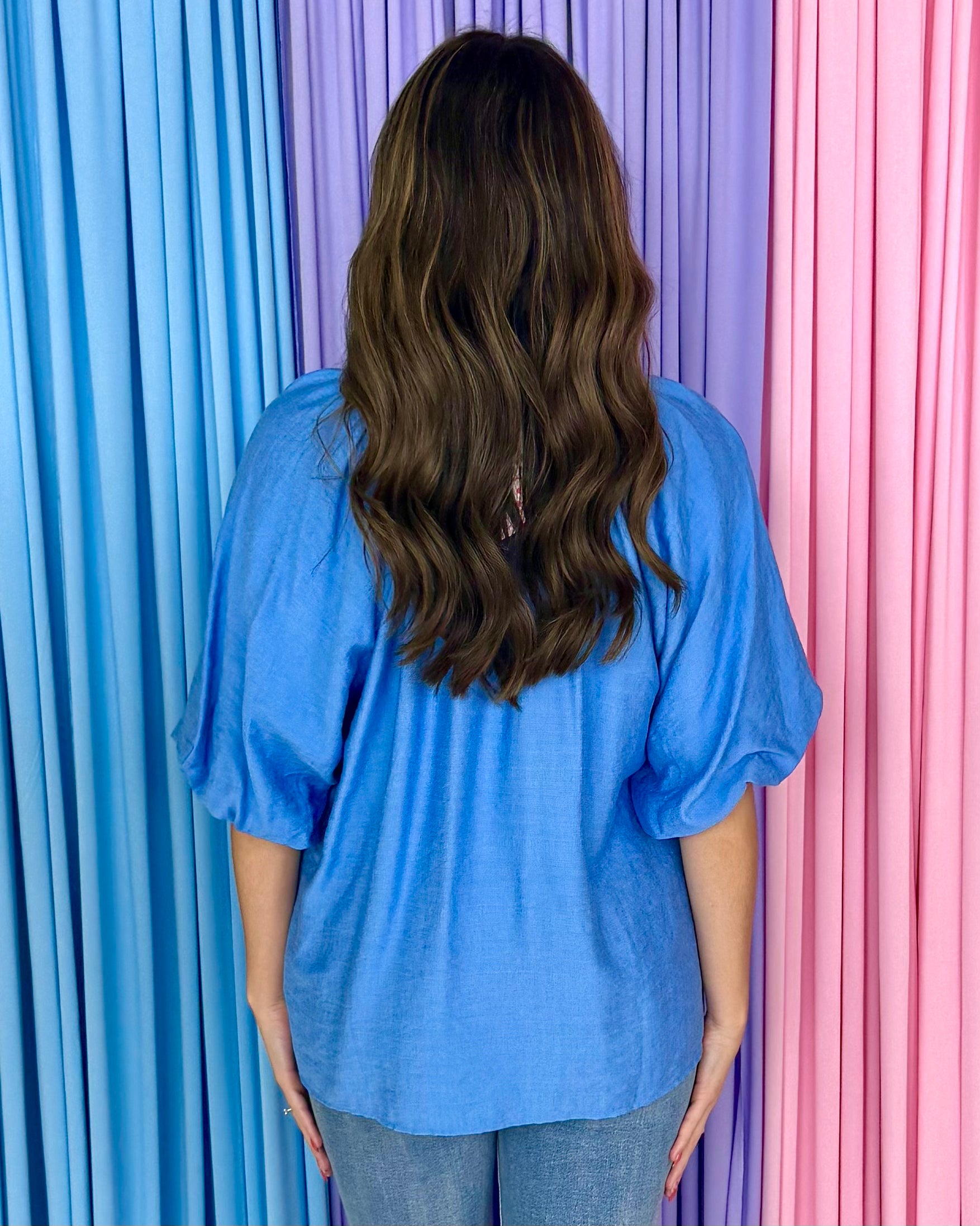 Weekend Wander V-Neck Embroidered Top-Shop-Womens-Boutique-Clothing