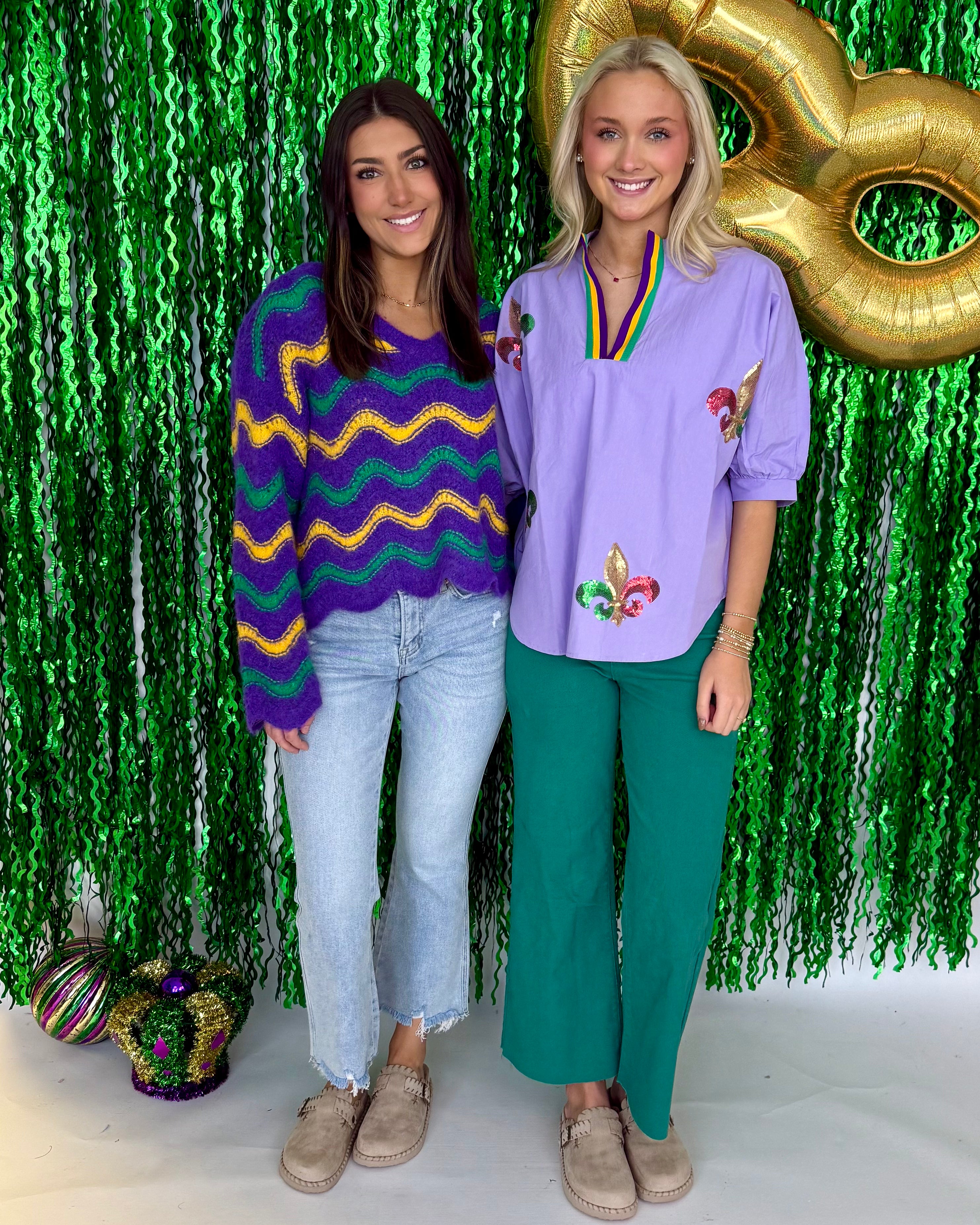 Speakeasy Light Purple Banded Sequin Top-Shop-Womens-Boutique-Clothing