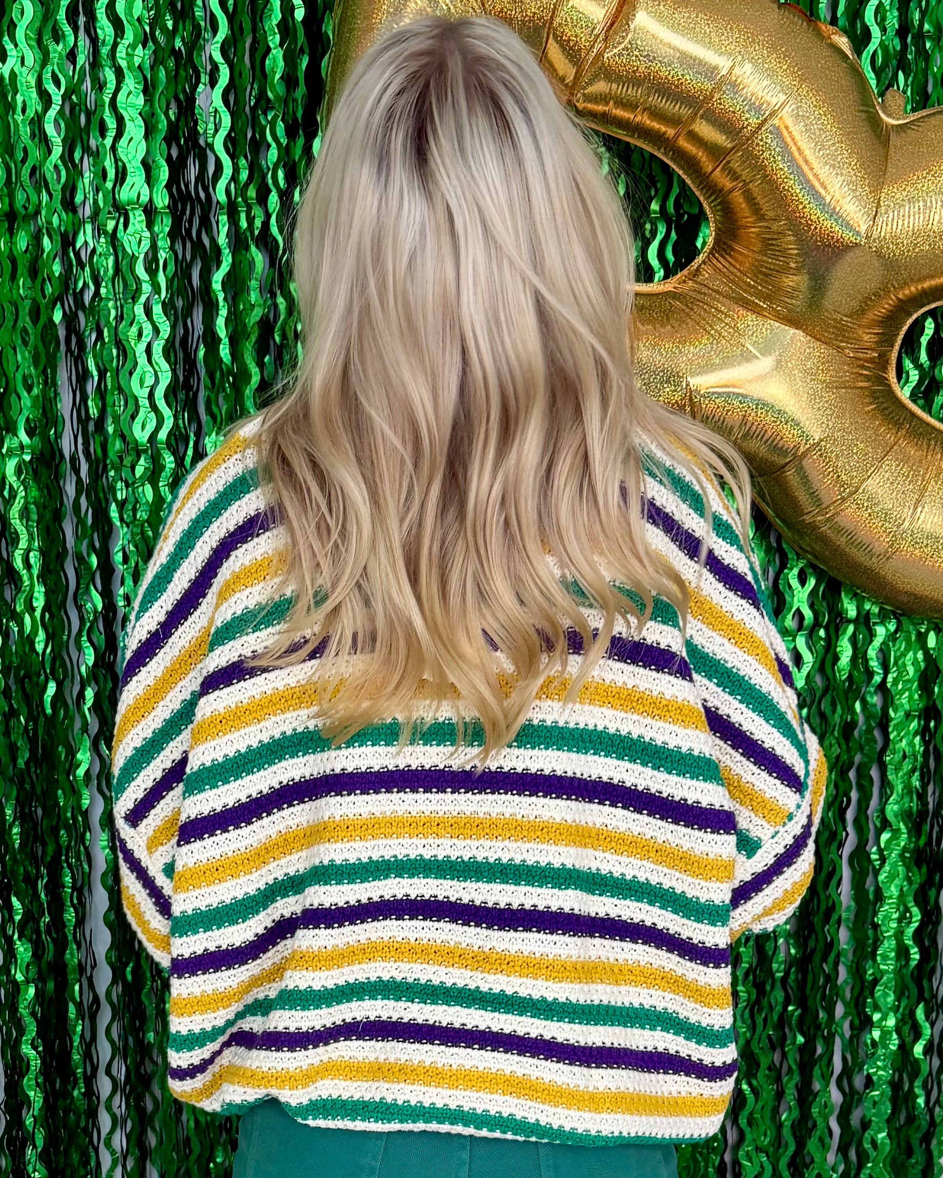 All Wild Multi Stripe Mardi Gras Sweater-Shop-Womens-Boutique-Clothing