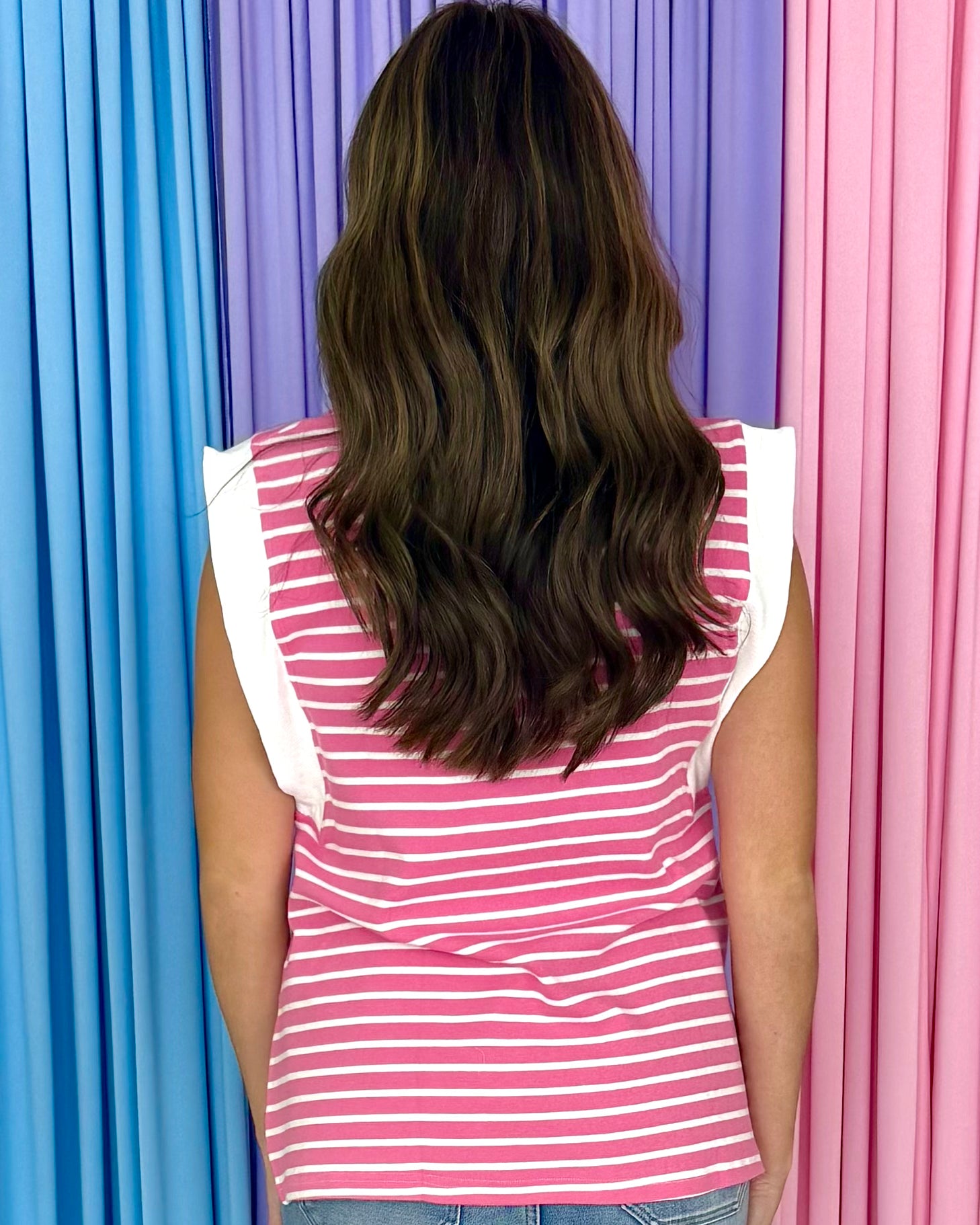 Pure Harmony Pink Stripe Top-Shop-Womens-Boutique-Clothing