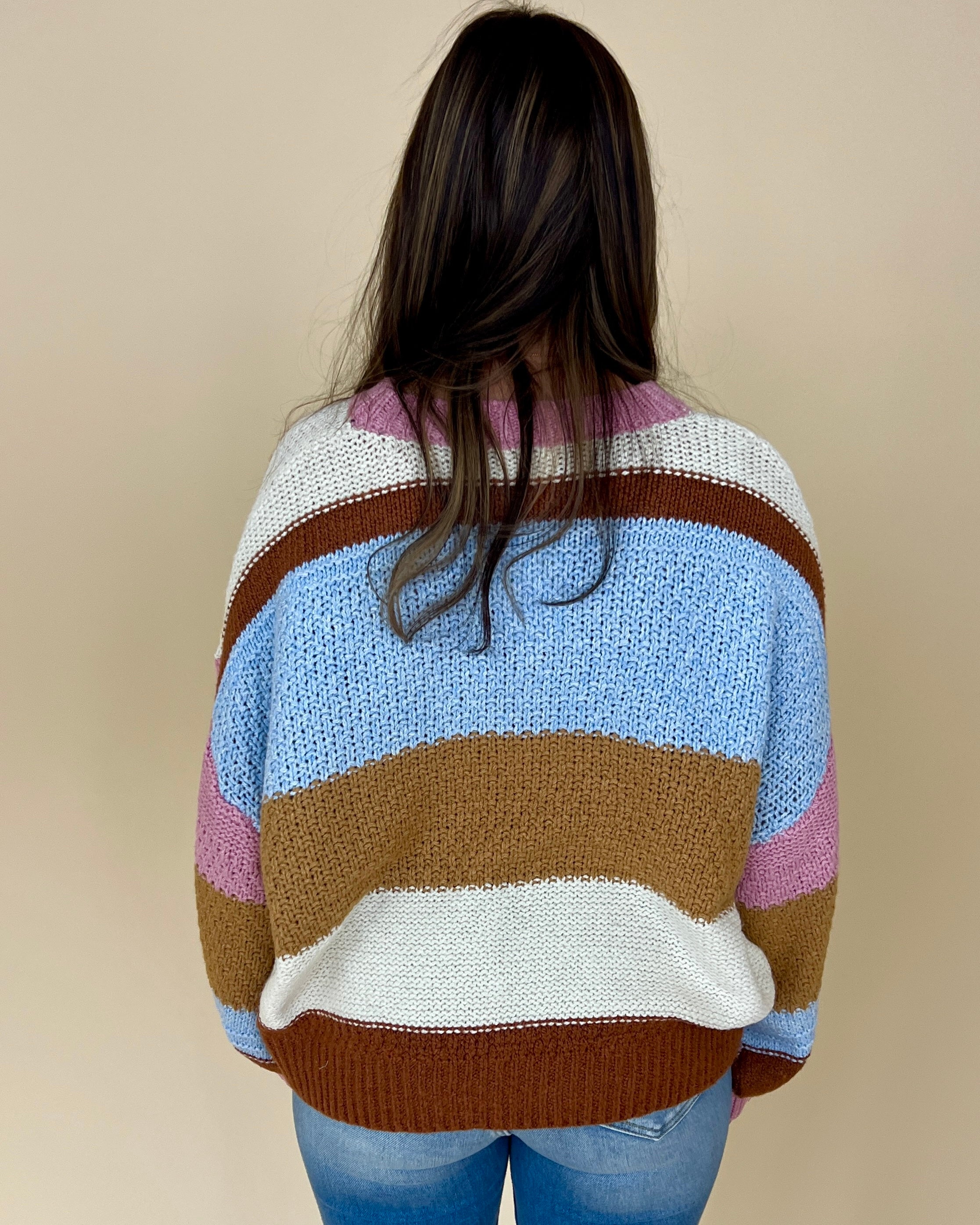 Best Of Both Pale Blue Striped Sweater-Shop-Womens-Boutique-Clothing