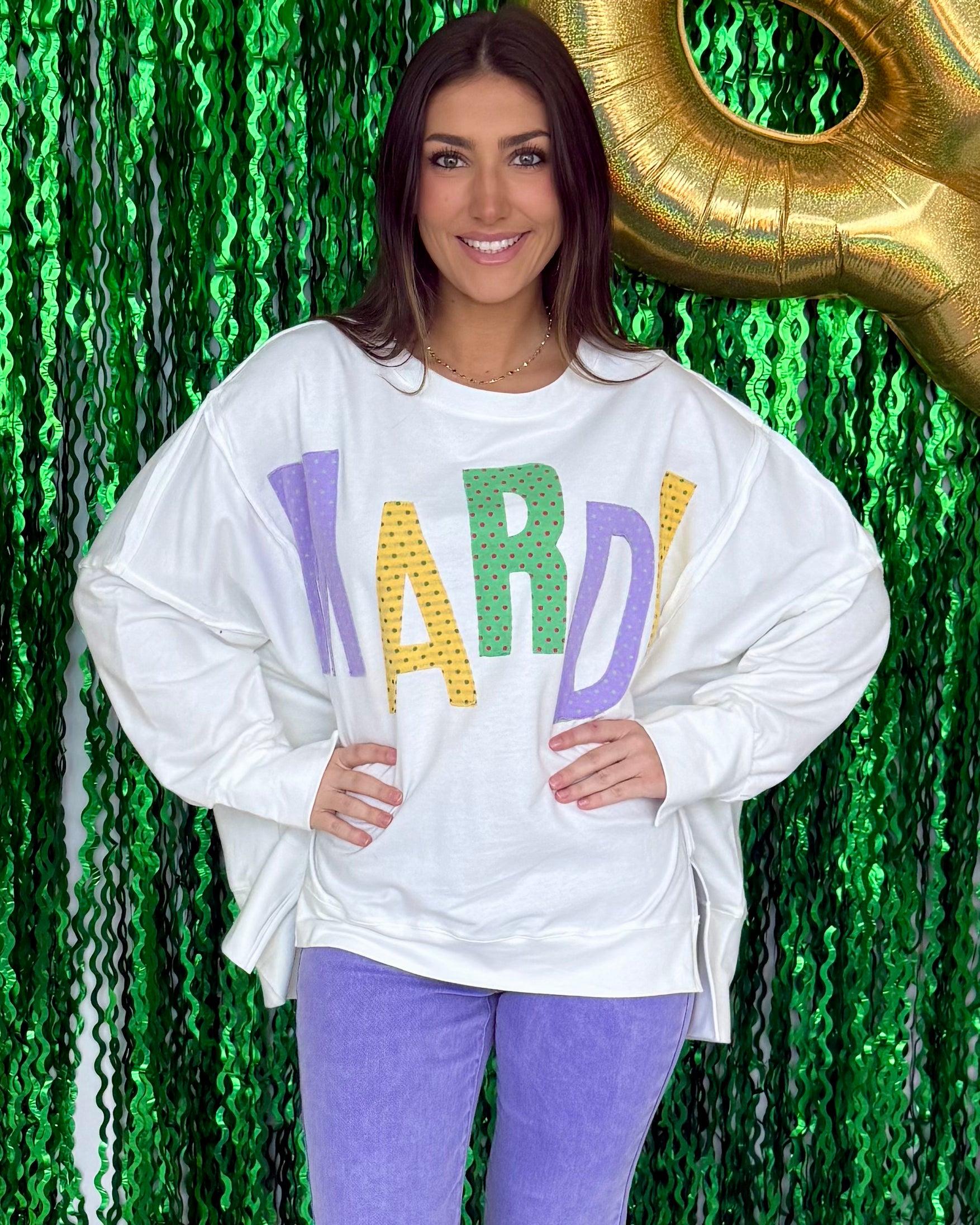 The Carnival Ivory Multi Dots Oversized Top-Shop-Womens-Boutique-Clothing