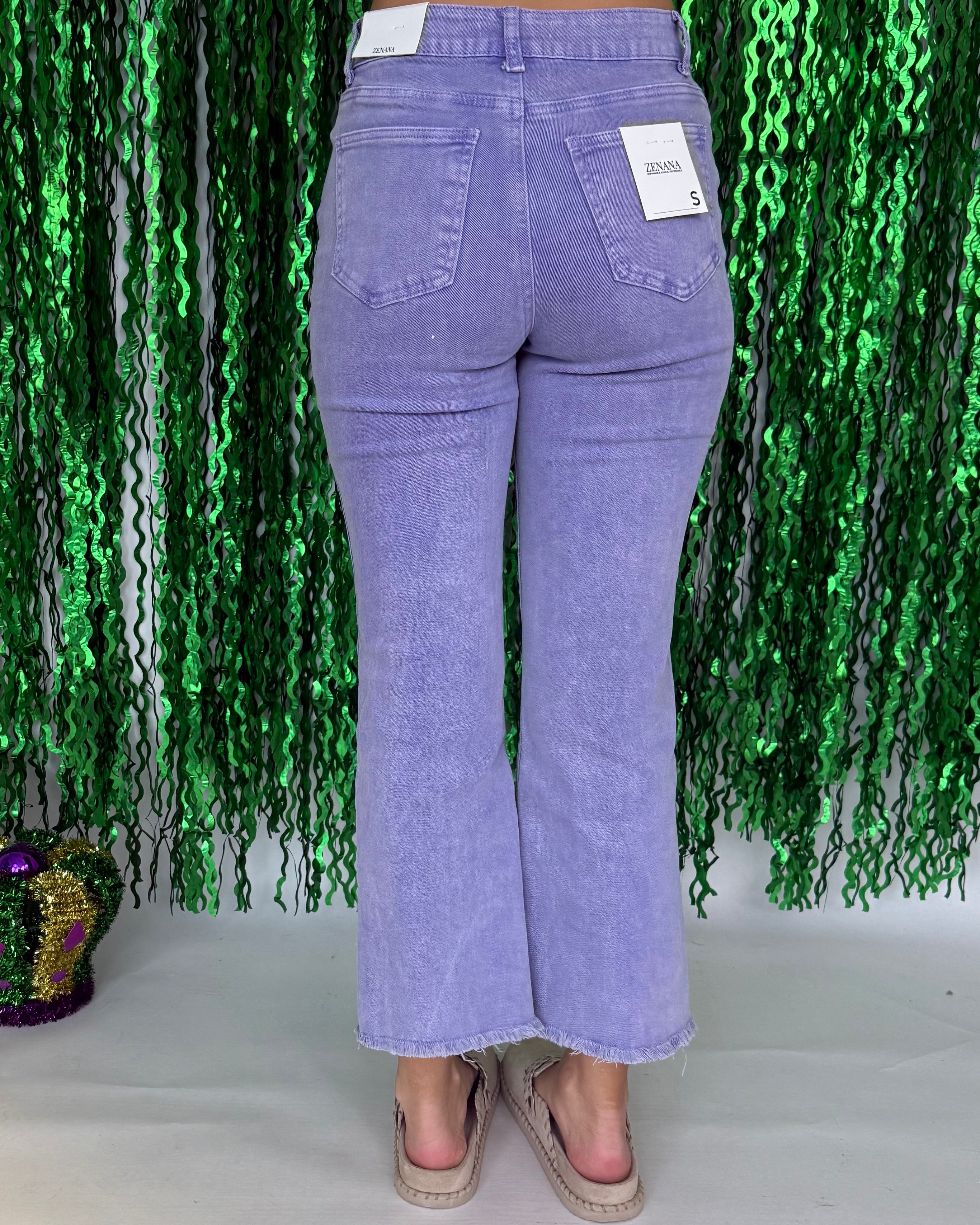 Feeling Close Lavender Washed Frayed Bootcut Pants-Shop-Womens-Boutique-Clothing