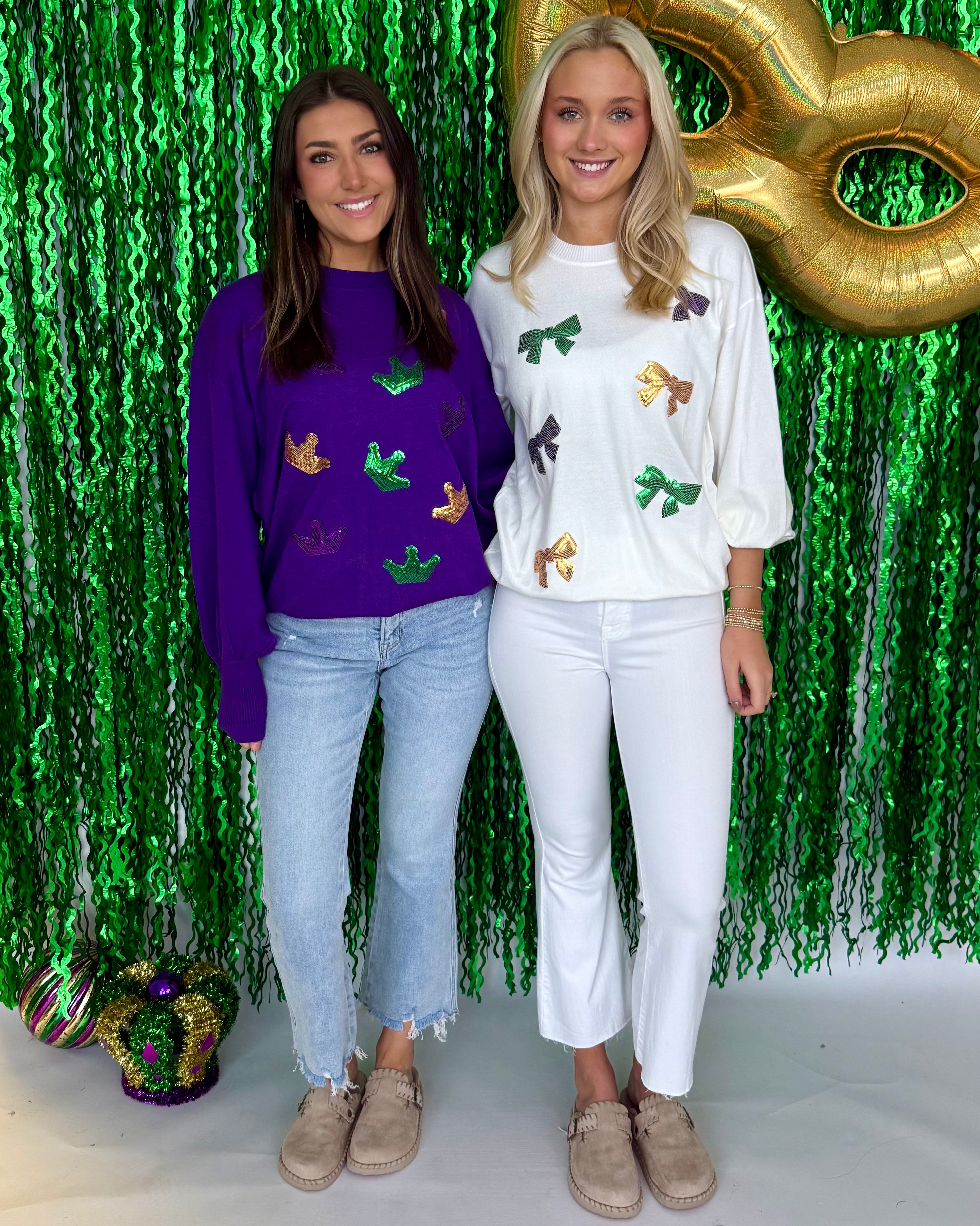 Make The Move Purple Crown Sequin Sweater-Shop-Womens-Boutique-Clothing