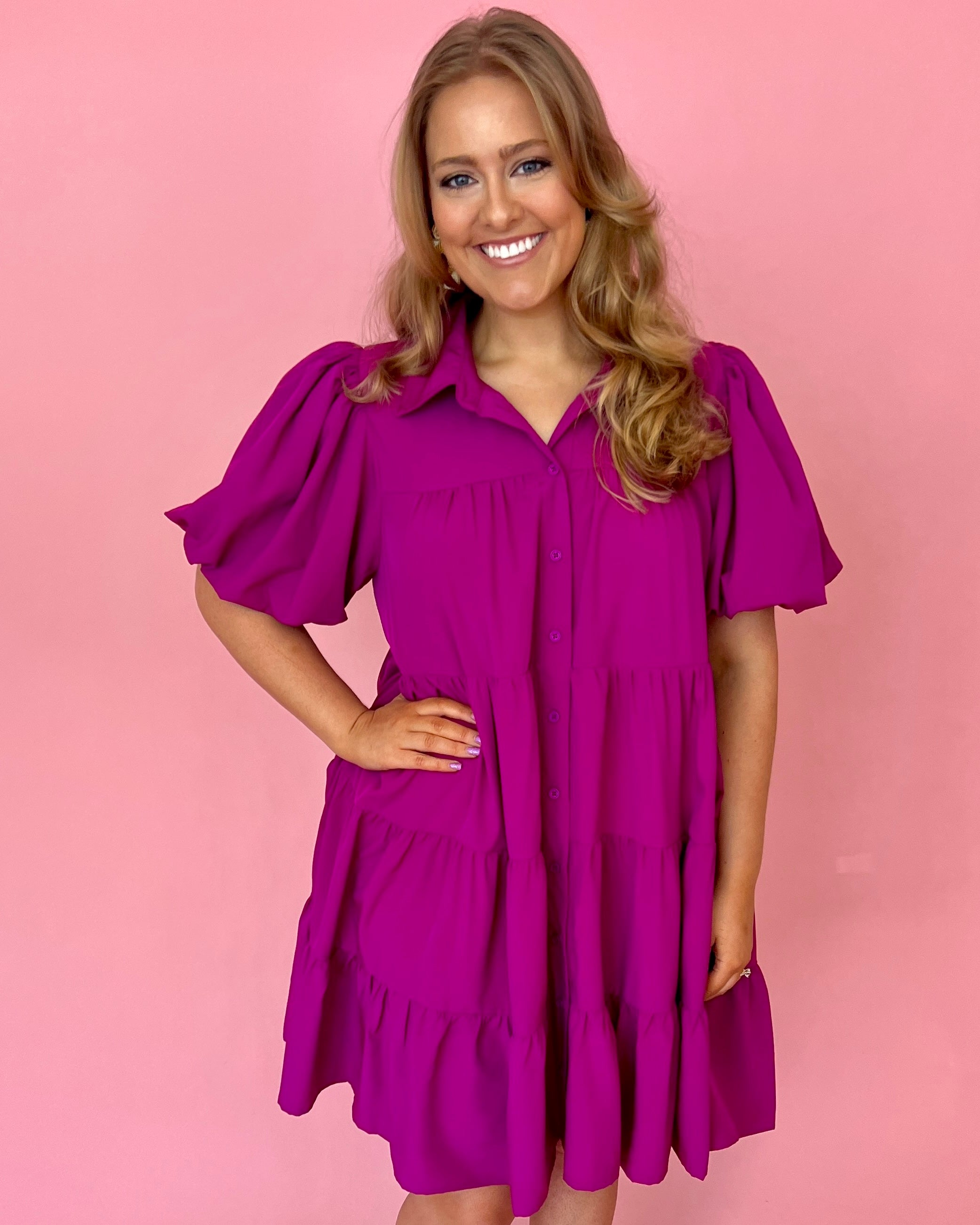 Meant To Appeal Violet Plus Tiered Collared Dress-Shop-Womens-Boutique-Clothing