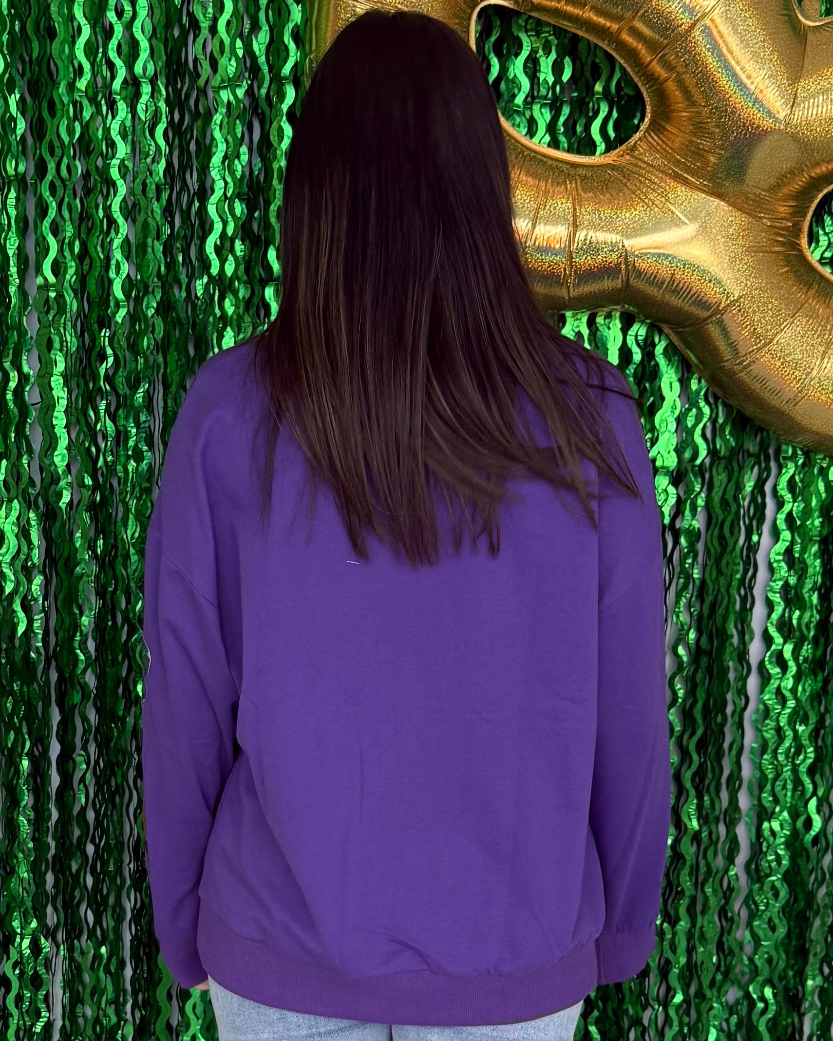 Run By Purple Fleur De Lis Sequin Pullover-Shop-Womens-Boutique-Clothing