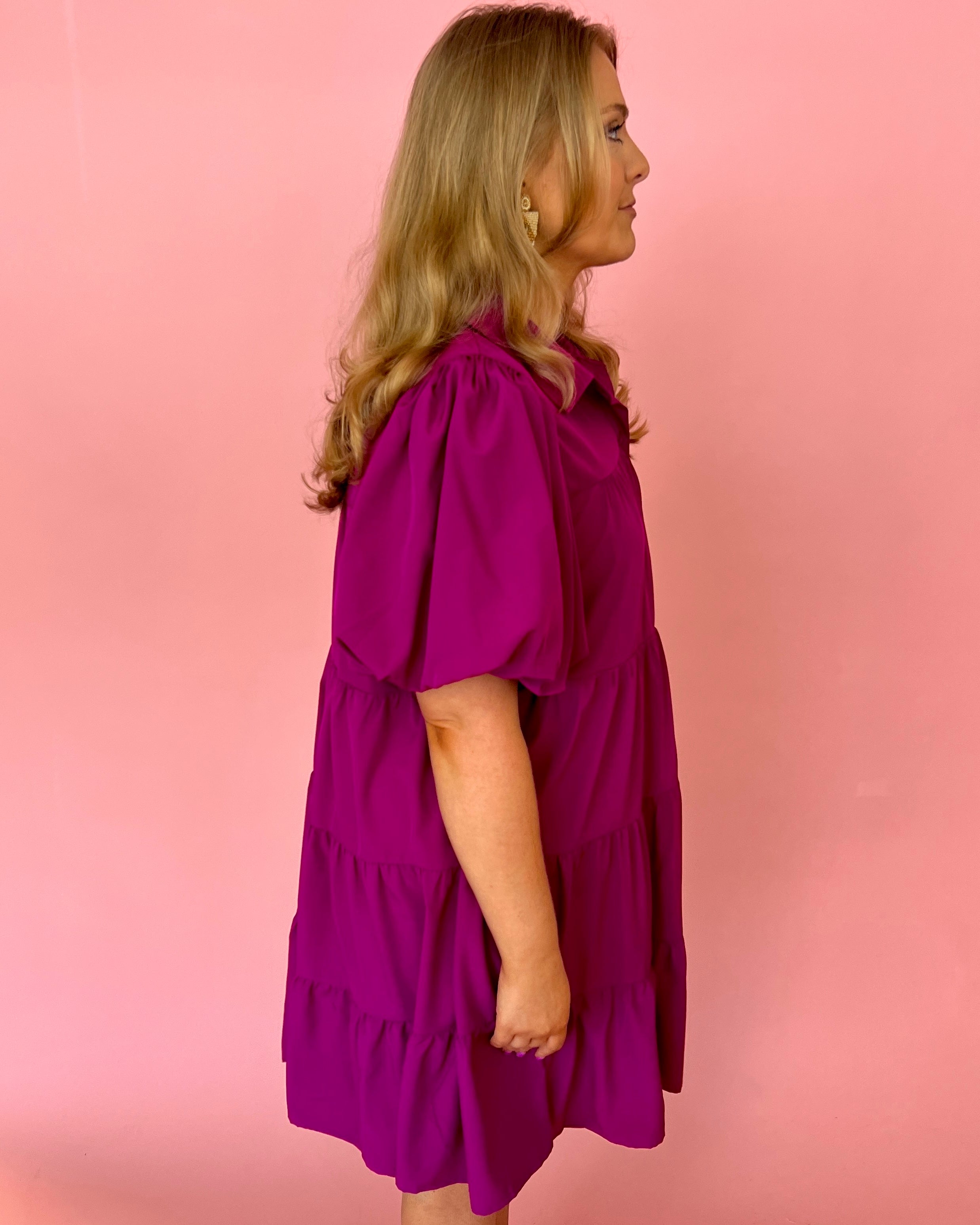 Meant To Appeal Violet Plus Tiered Collared Dress-Shop-Womens-Boutique-Clothing