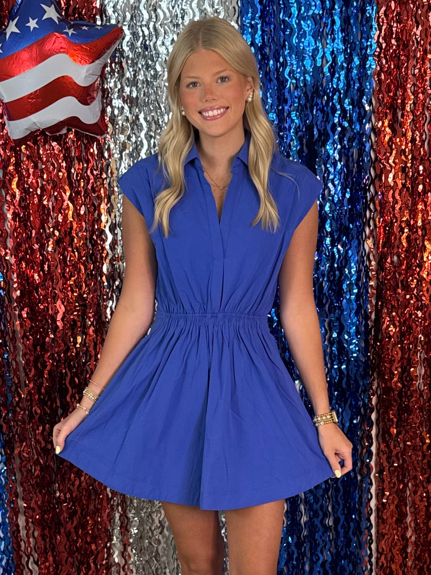 Sweet Details Cobalt Sleeveless Waist Dress-Shop-Womens-Boutique-Clothing
