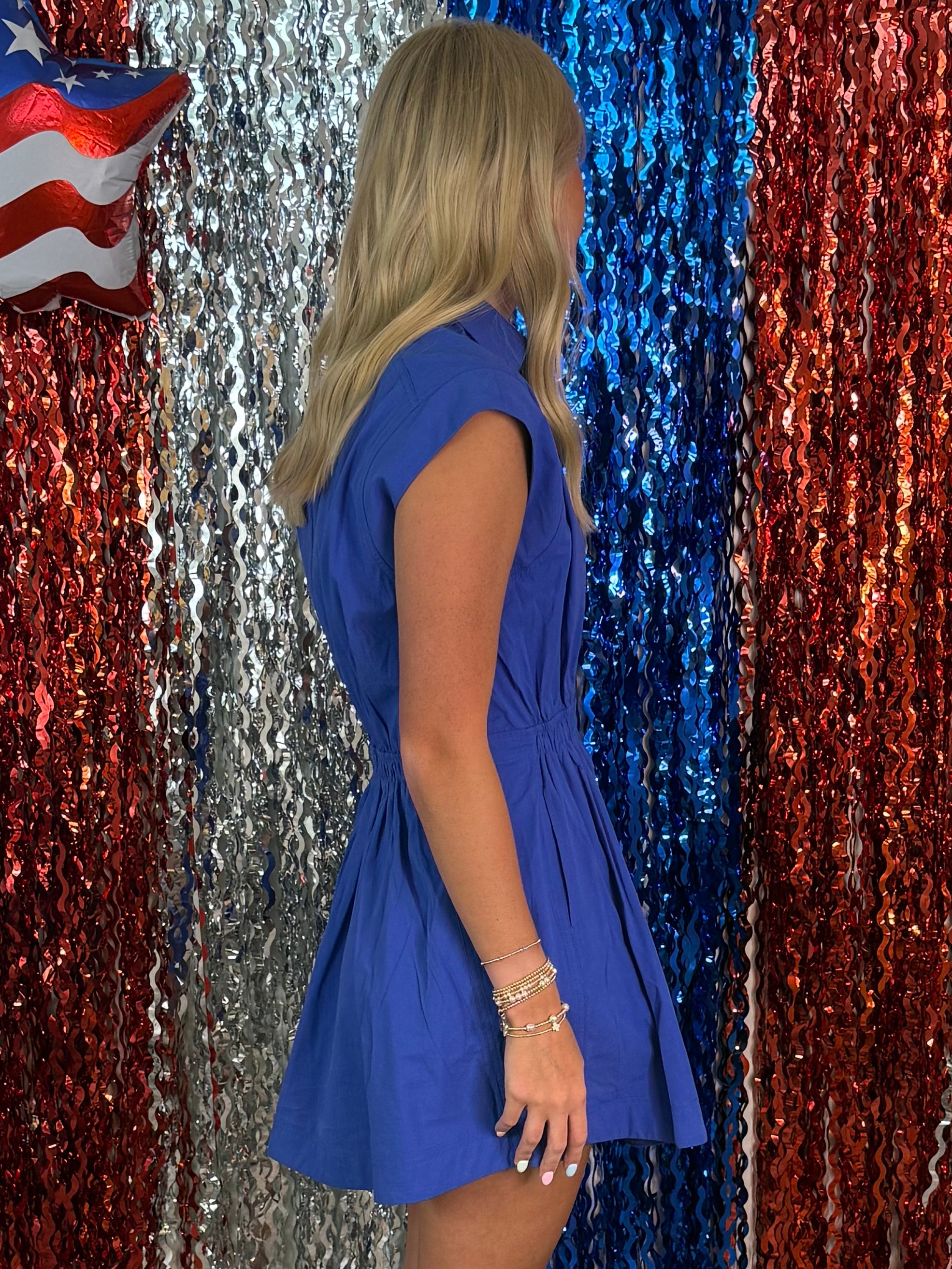 Sweet Details Cobalt Sleeveless Waist Dress-Shop-Womens-Boutique-Clothing