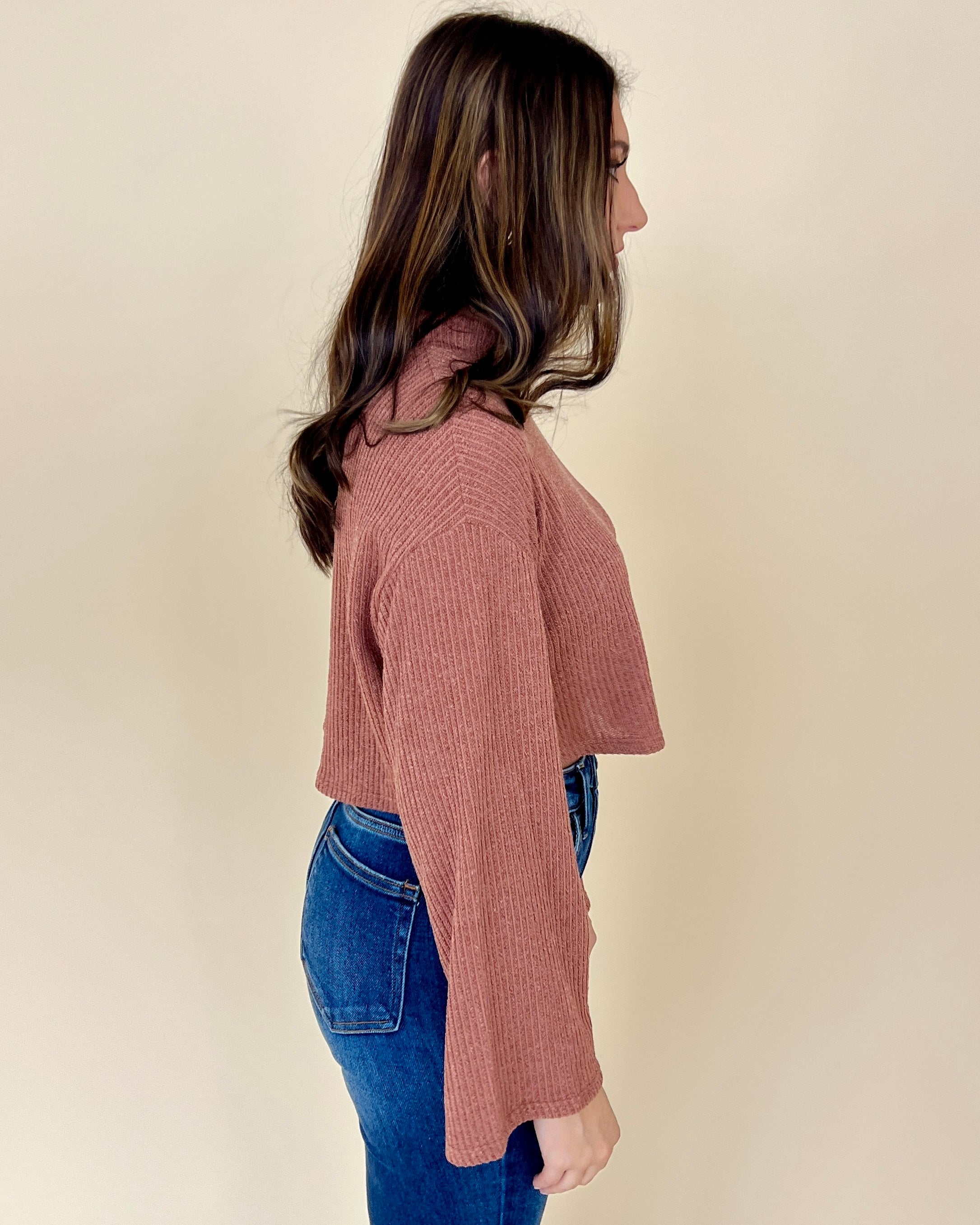 Know Me Well Copper Ribbed Crop Top-Shop-Womens-Boutique-Clothing