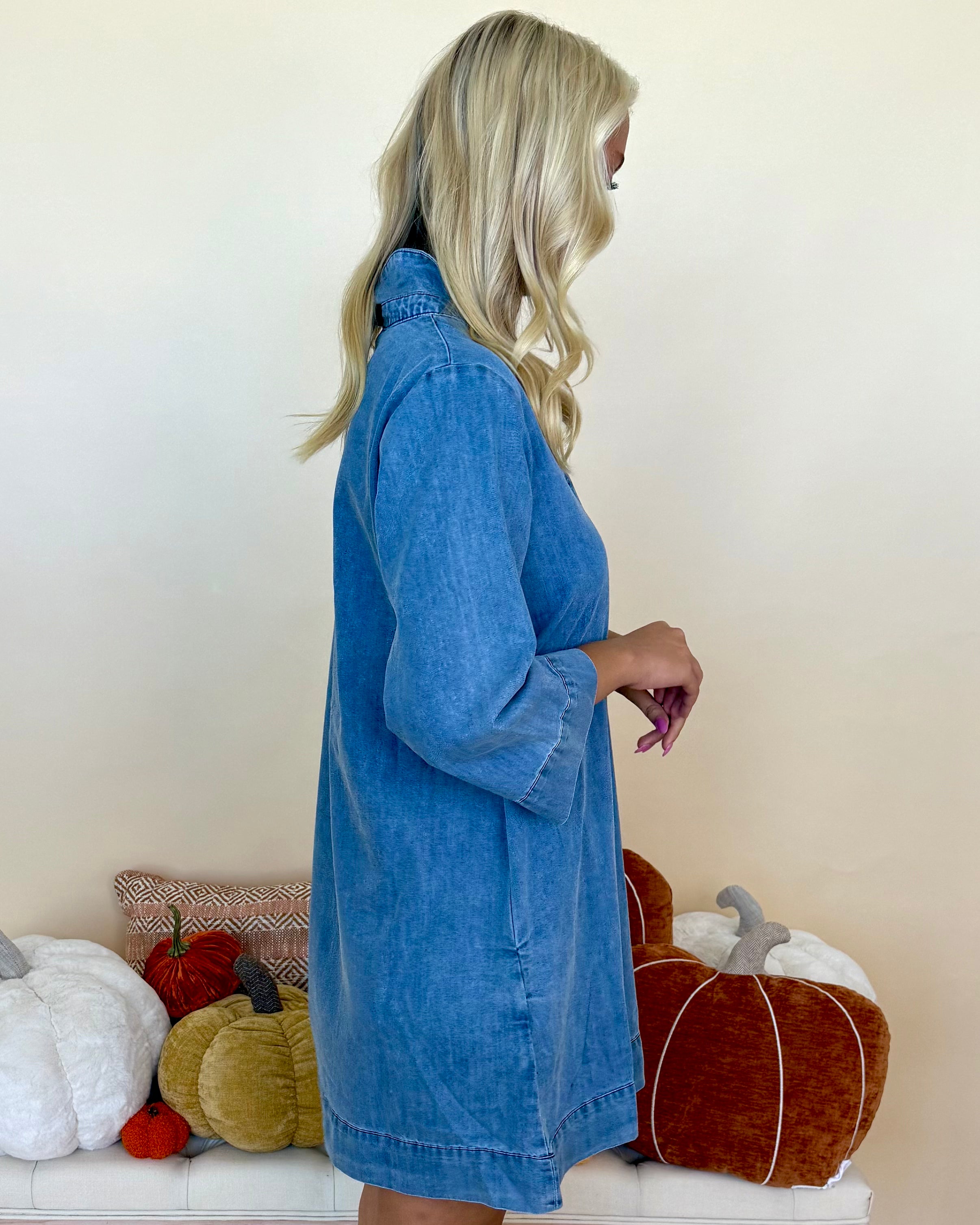 Forever Yours Denim Button Washed Dress-Shop-Womens-Boutique-Clothing