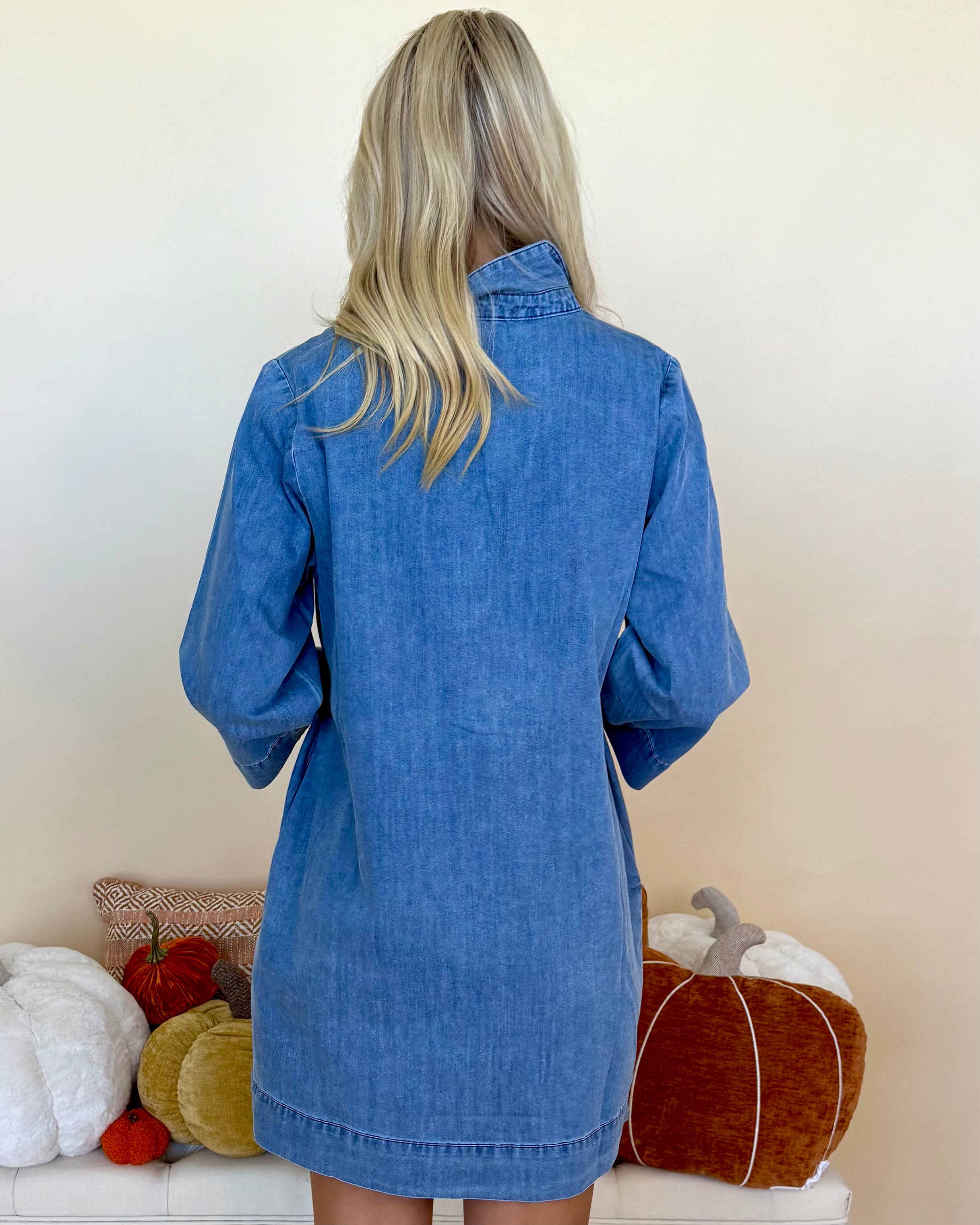 Forever Yours Denim Button Washed Dress-Shop-Womens-Boutique-Clothing
