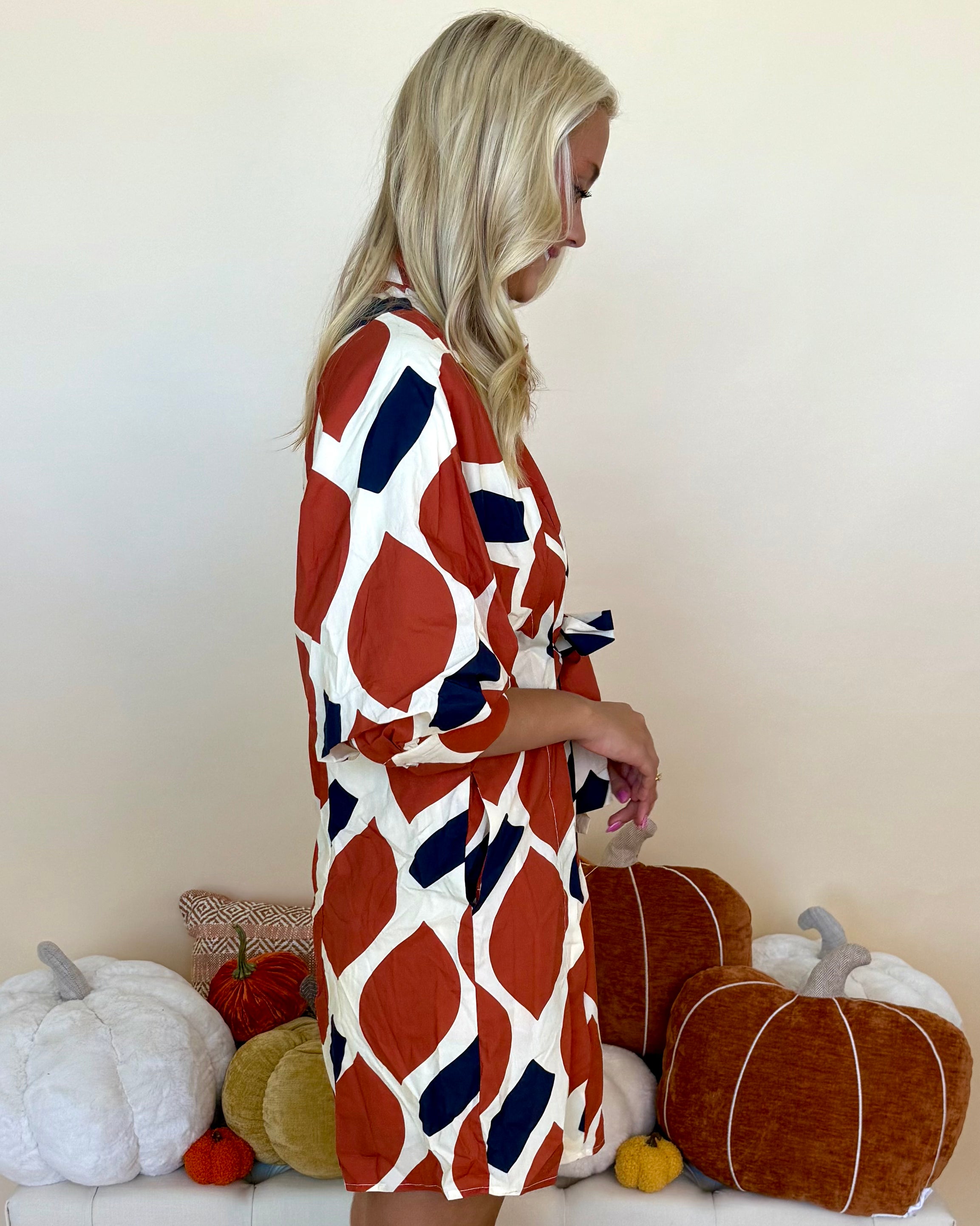 Until I Found You Ecru Rust Tie Dress-Shop-Womens-Boutique-Clothing