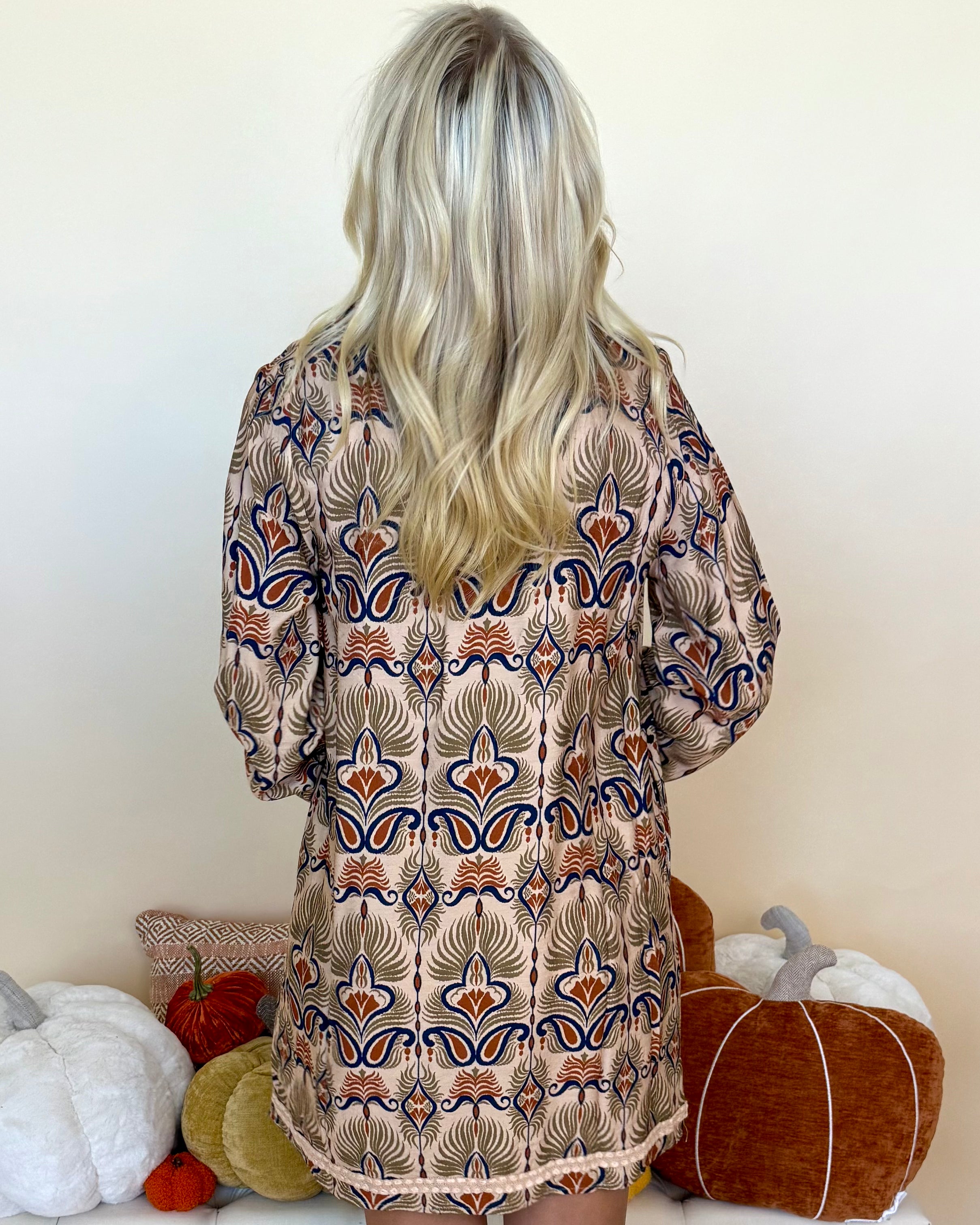 Simply Chic Beige Boho Print Dress-Shop-Womens-Boutique-Clothing