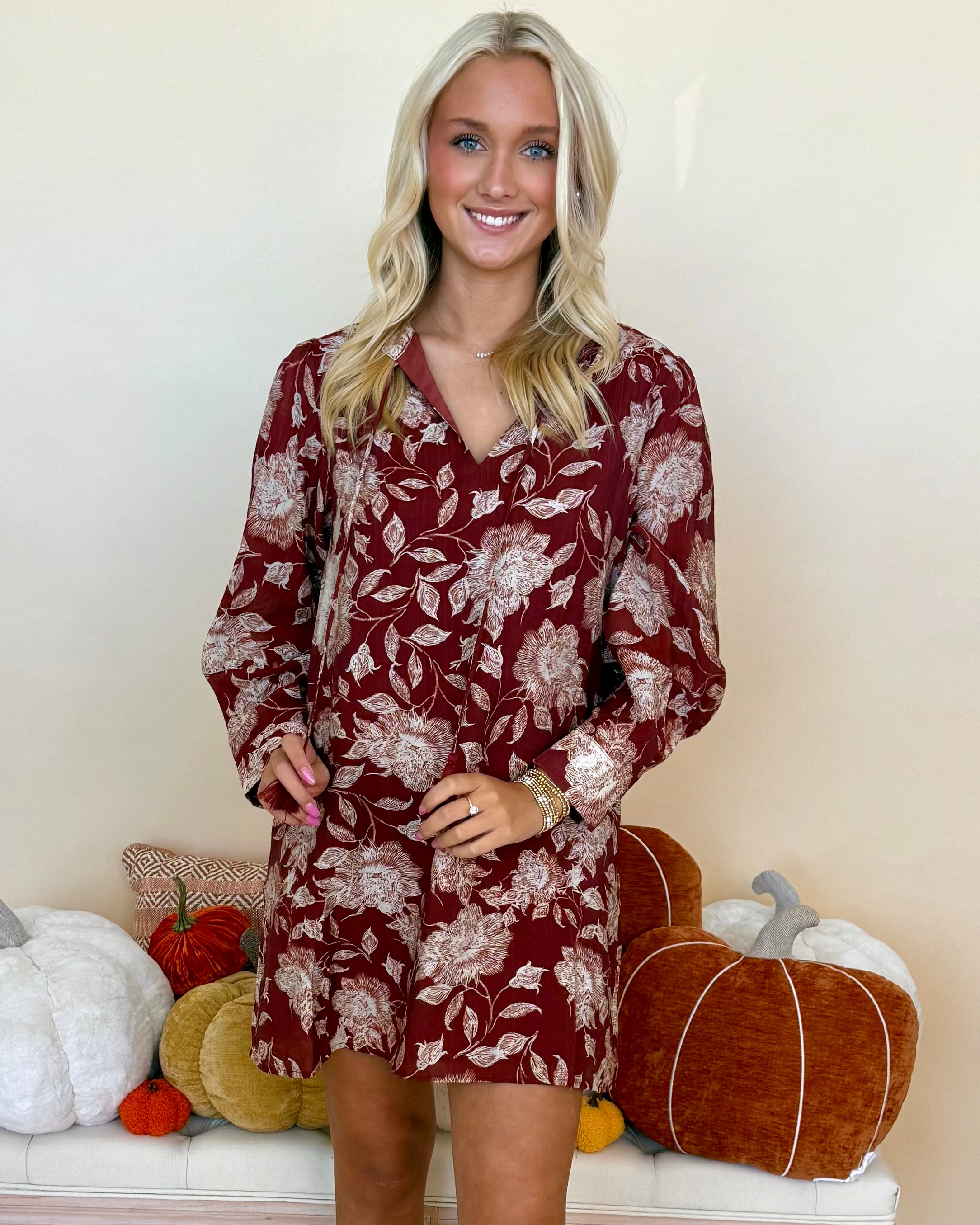 Pick Of The Patch Brick Boho Floral Dress-Shop-Womens-Boutique-Clothing