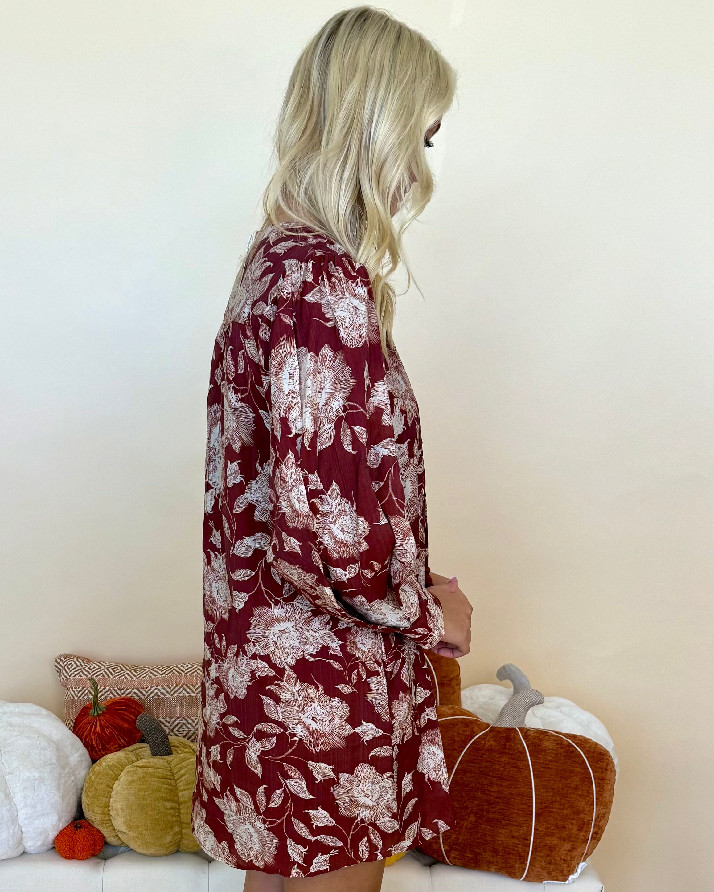 Pick Of The Patch Brick Boho Floral Dress-Shop-Womens-Boutique-Clothing