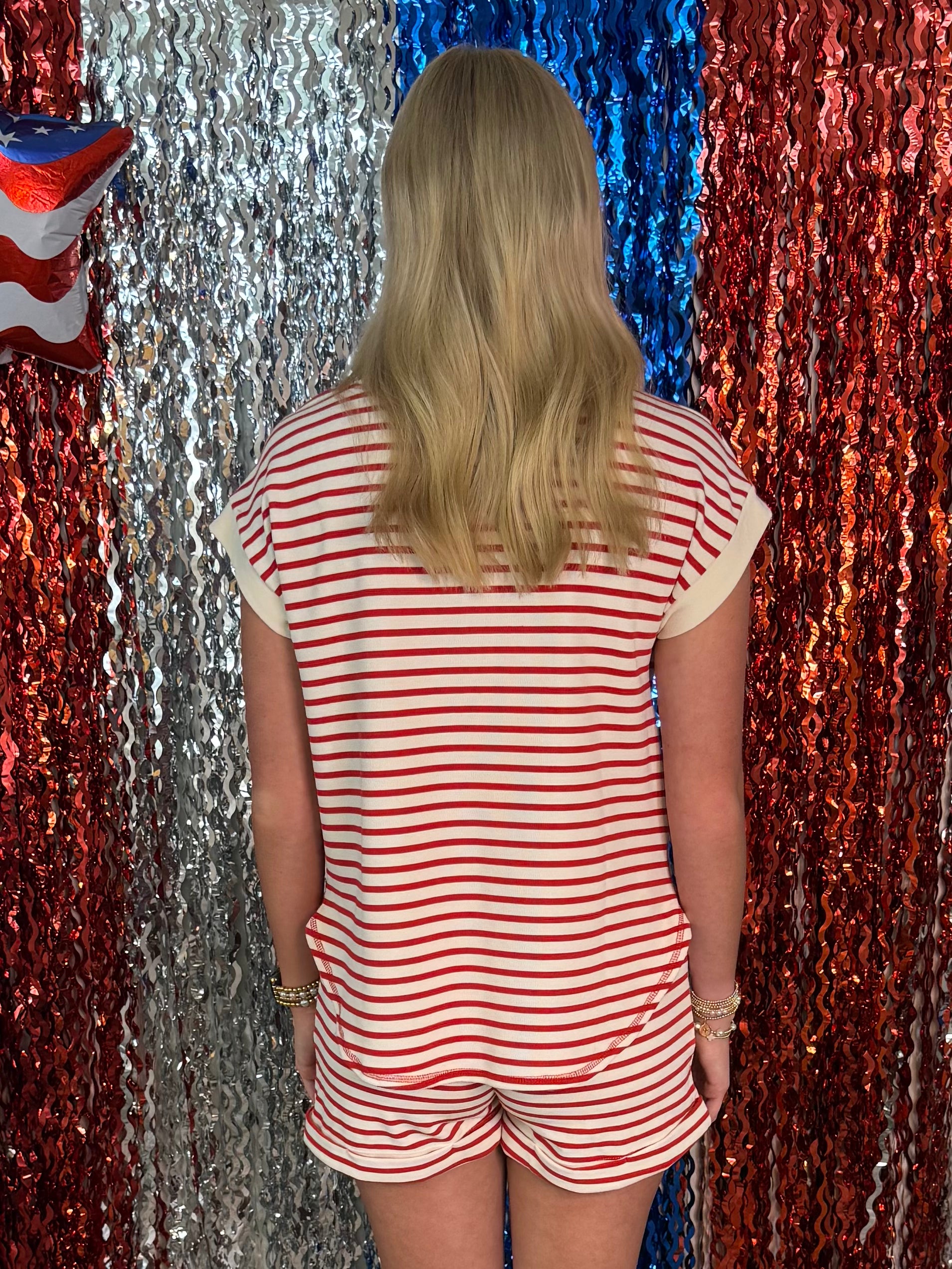 Block Party Red Stripe Henley Top-Shop-Womens-Boutique-Clothing
