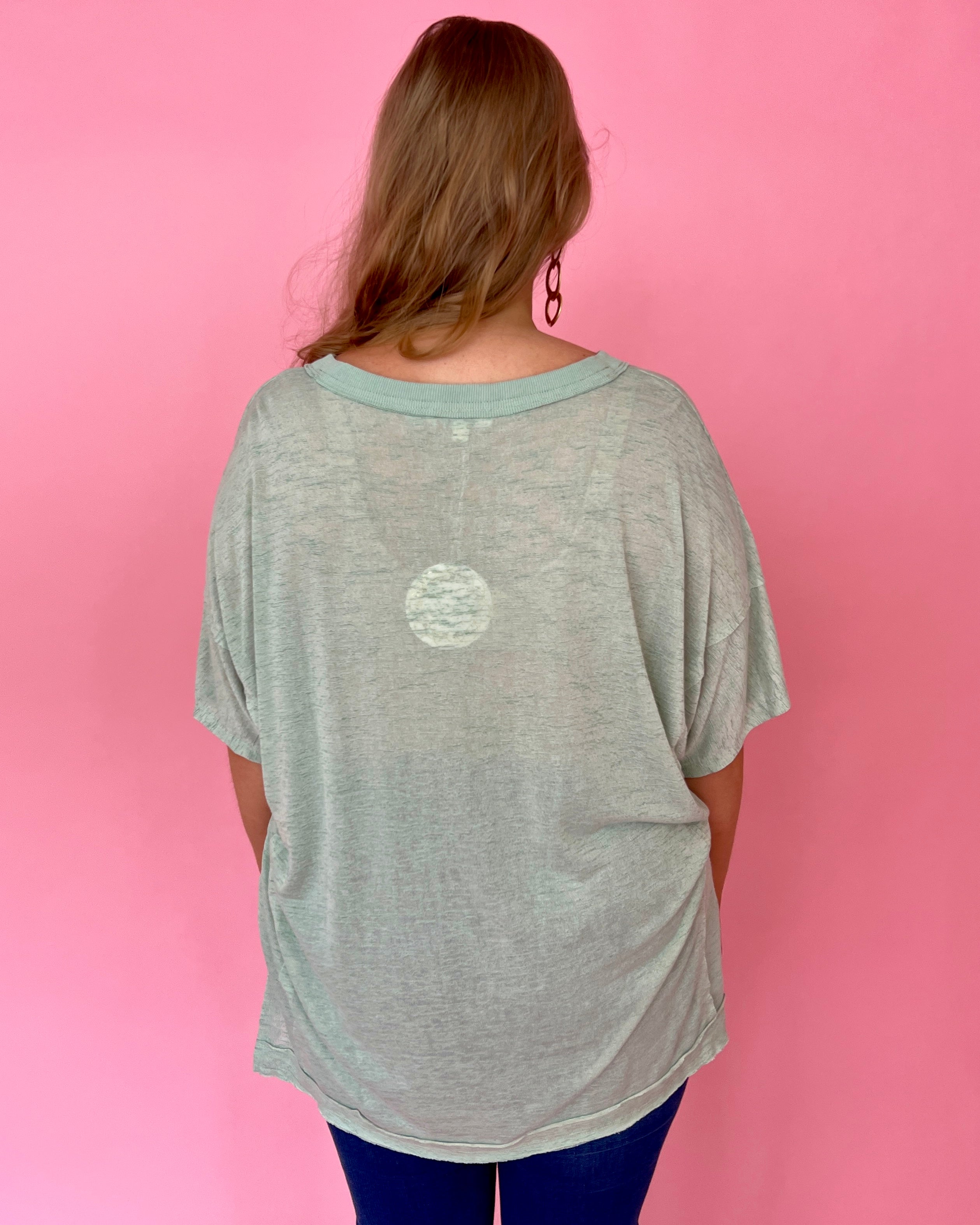 Stroll Through Town Lt Sage Plus V-neck Top-Shop-Womens-Boutique-Clothing