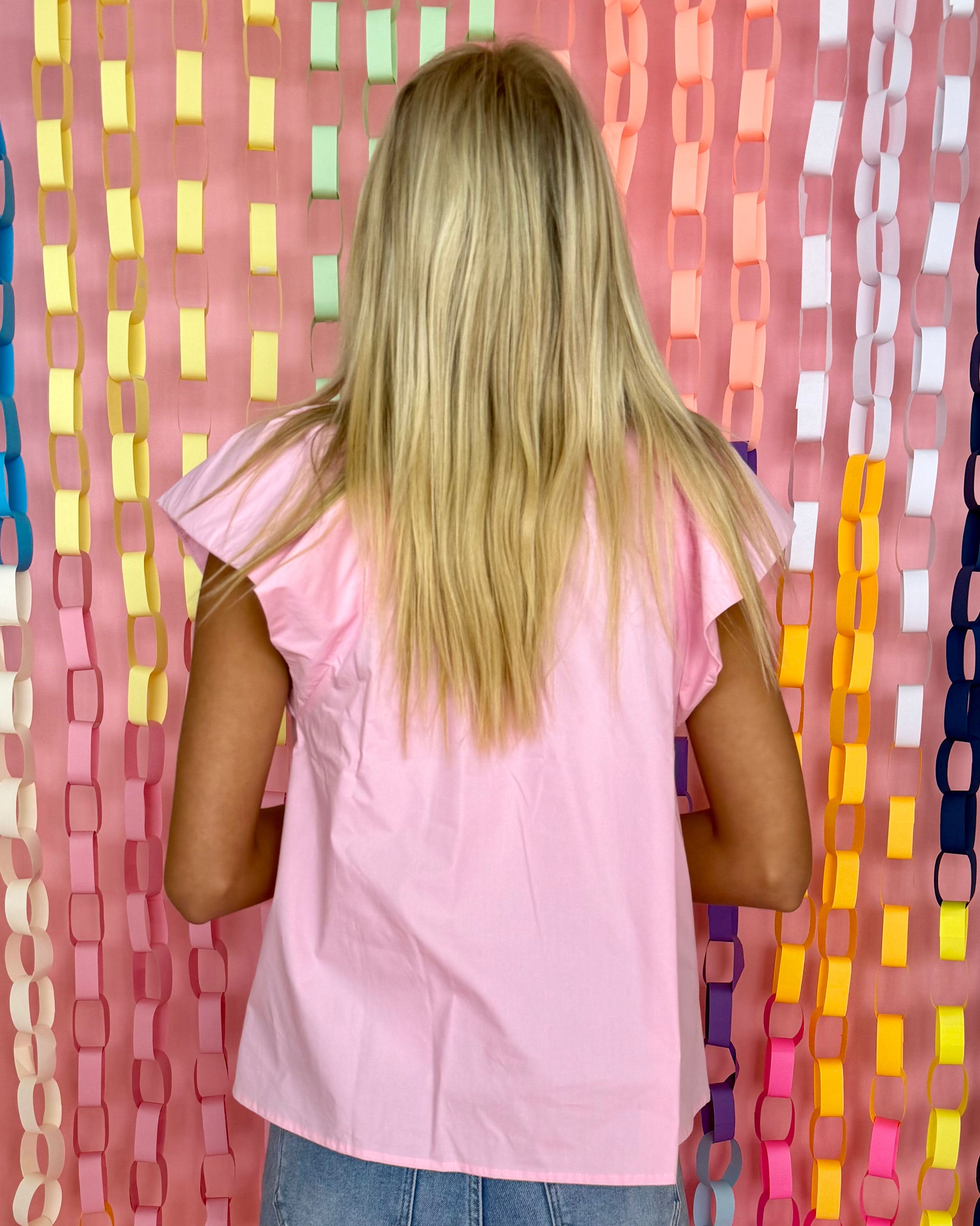 Truly Happy Pink Pleated Ruffle Top-Shop-Womens-Boutique-Clothing