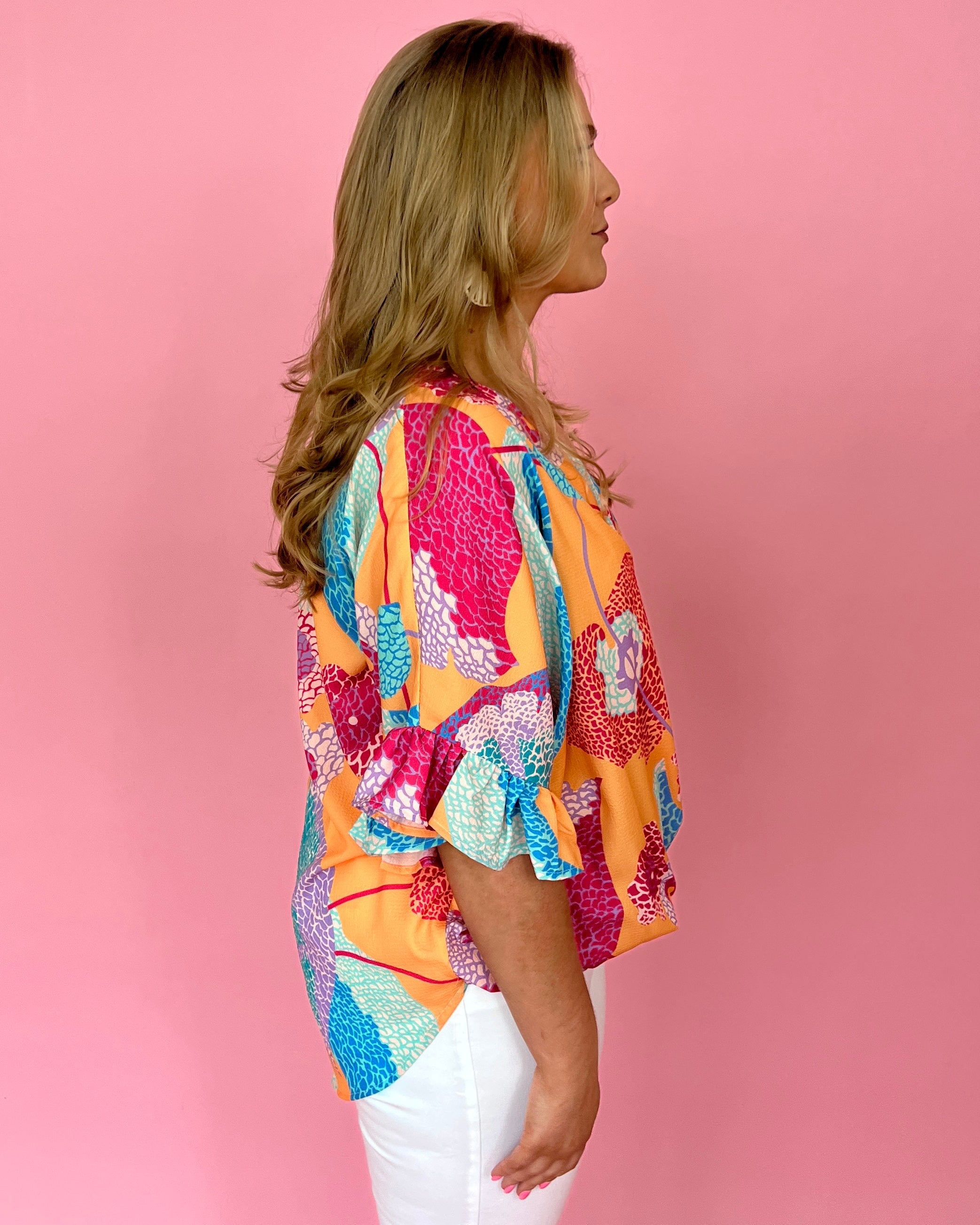 Island Life Mango Plus Mixed Print High Low Top-Shop-Womens-Boutique-Clothing