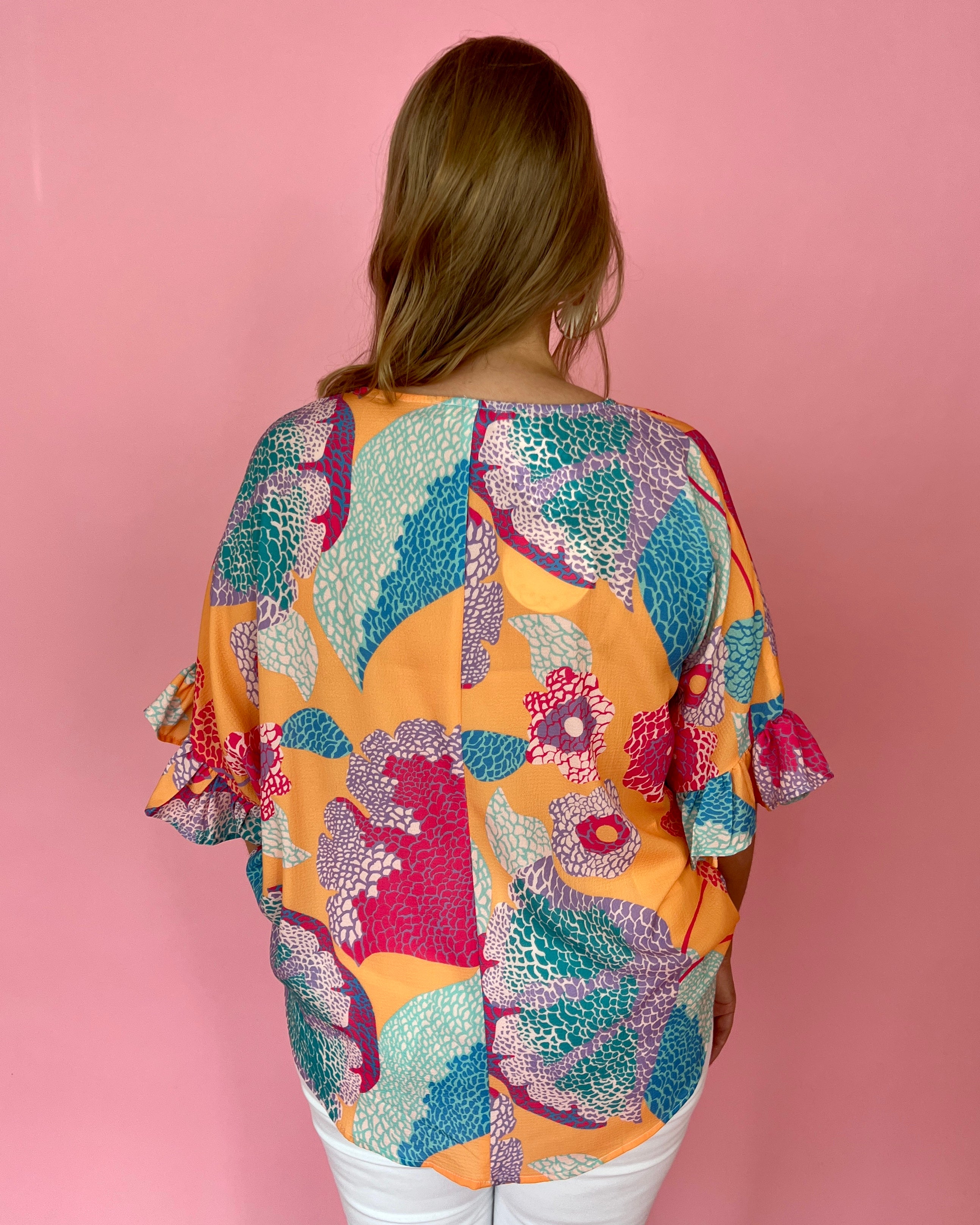 Island Life Mango Plus Mixed Print High Low Top-Shop-Womens-Boutique-Clothing